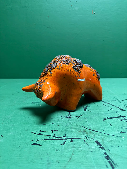 Otto Keramik Classic Ceramic Bull West German Pottery Fat Lava