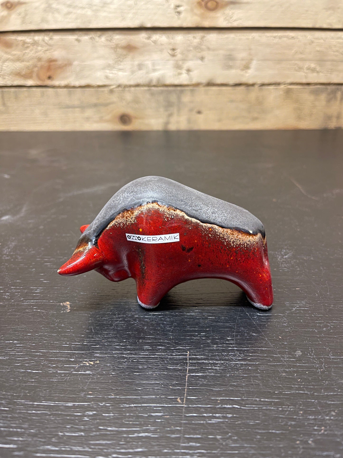 Otto Keramik Small Ceramic Bull West German Pottery Fat Lava