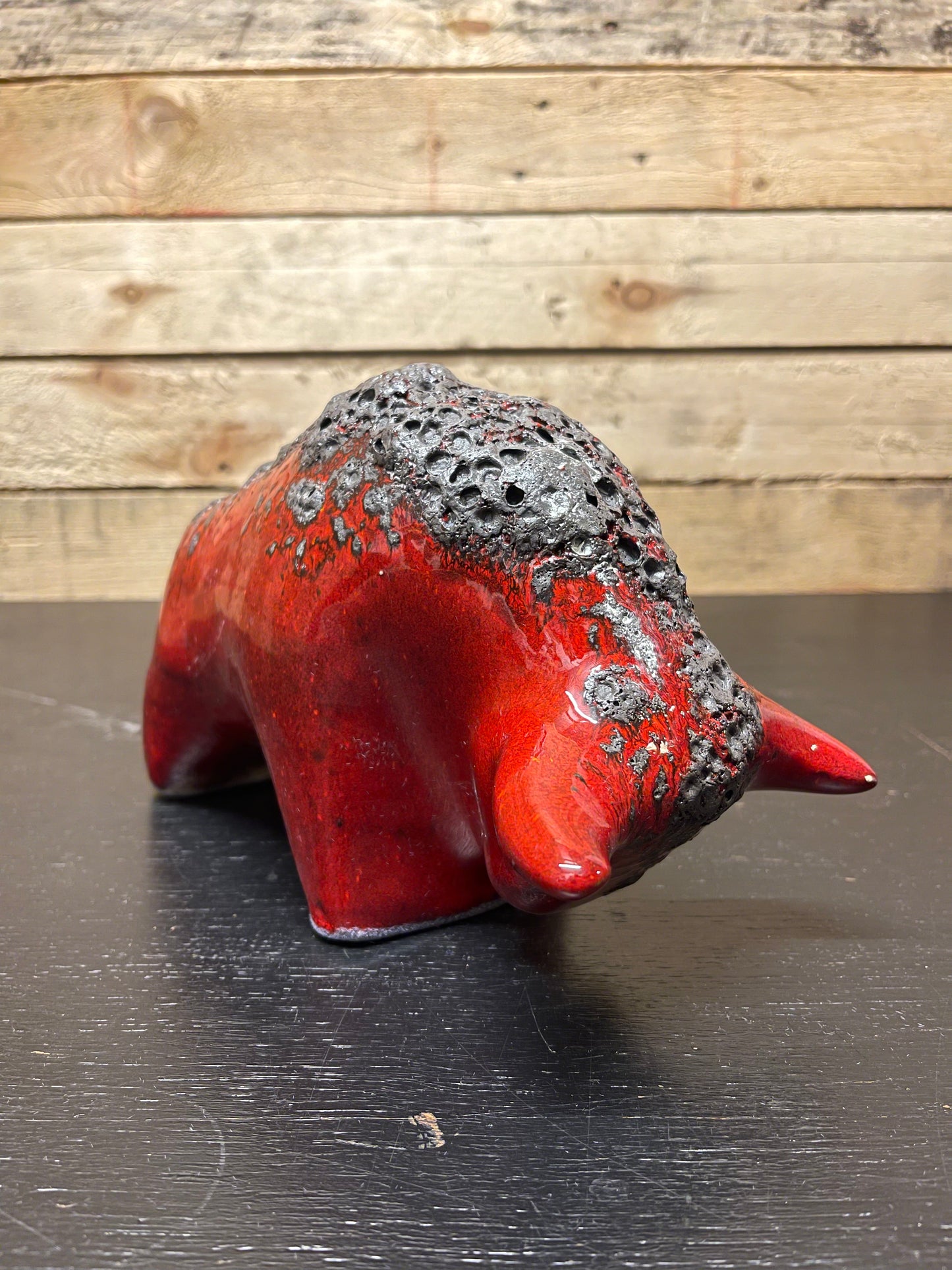 Otto Keramik Medium Ceramic Bull West German Pottery Fat Lava