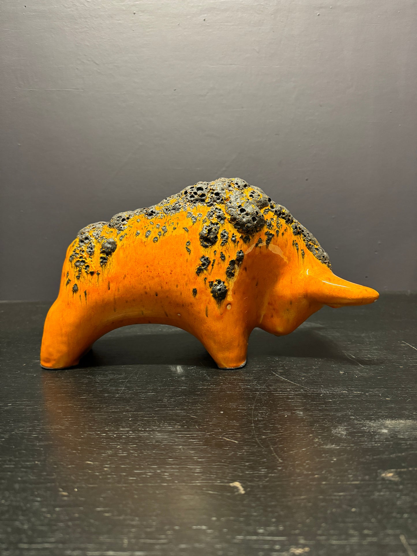 Otto Keramik Large Ceramic Bull West German Pottery Fat Lava