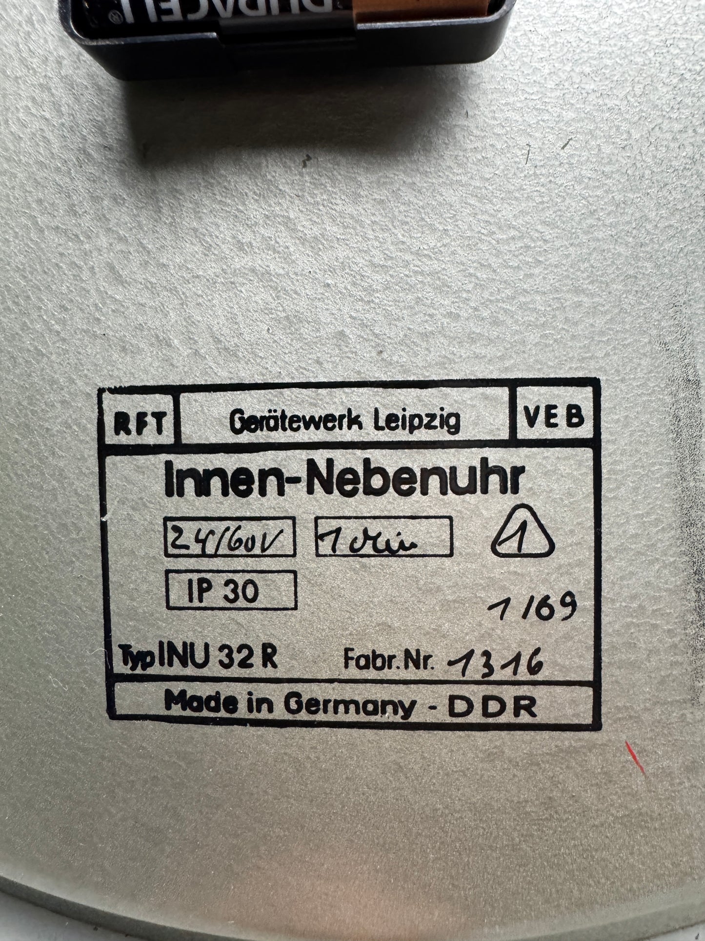 1960s East German Industrial Factory Clock By RFT