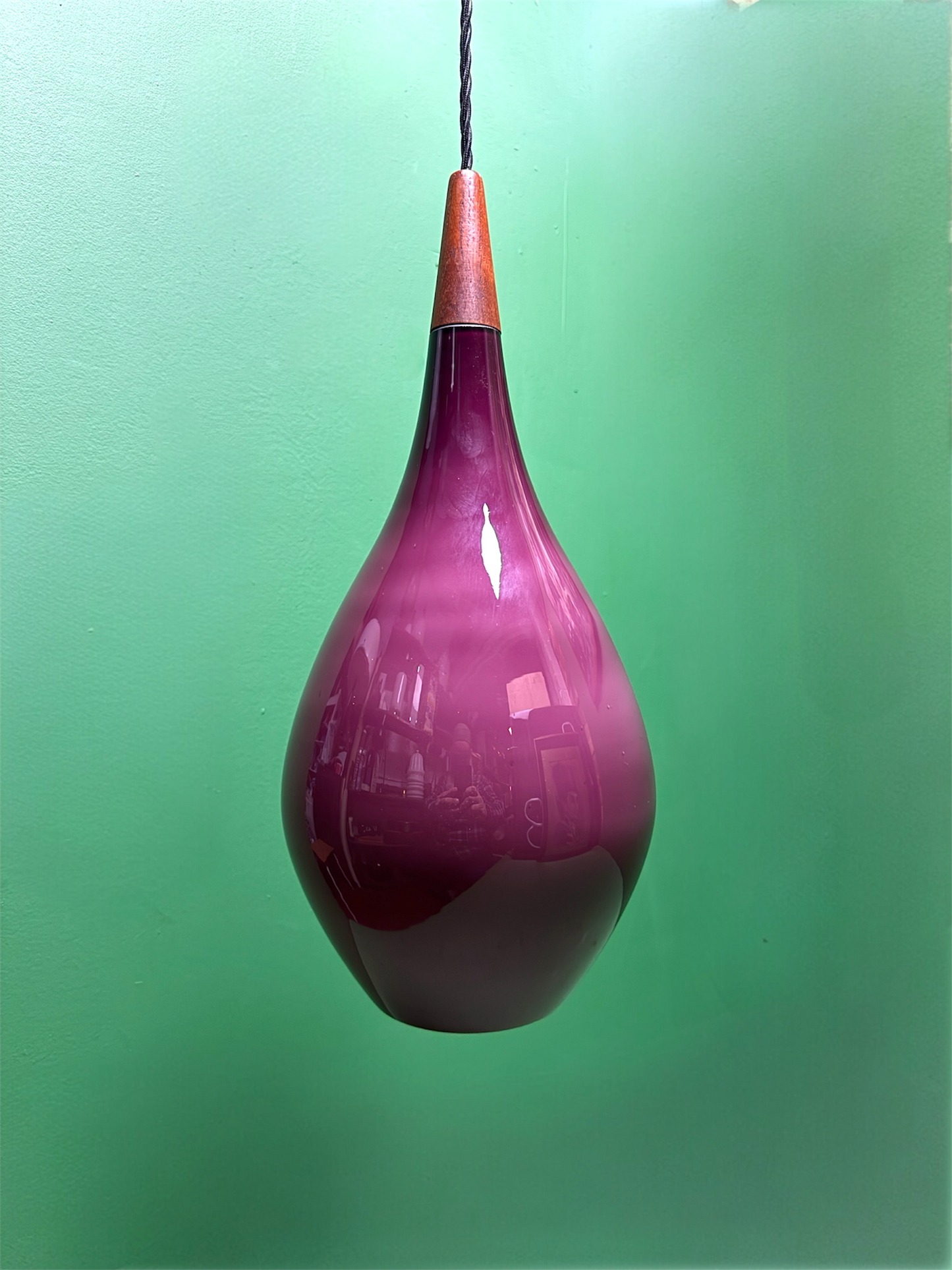 Large 1960s Danish Droplet Pendant Light By Holmegaard