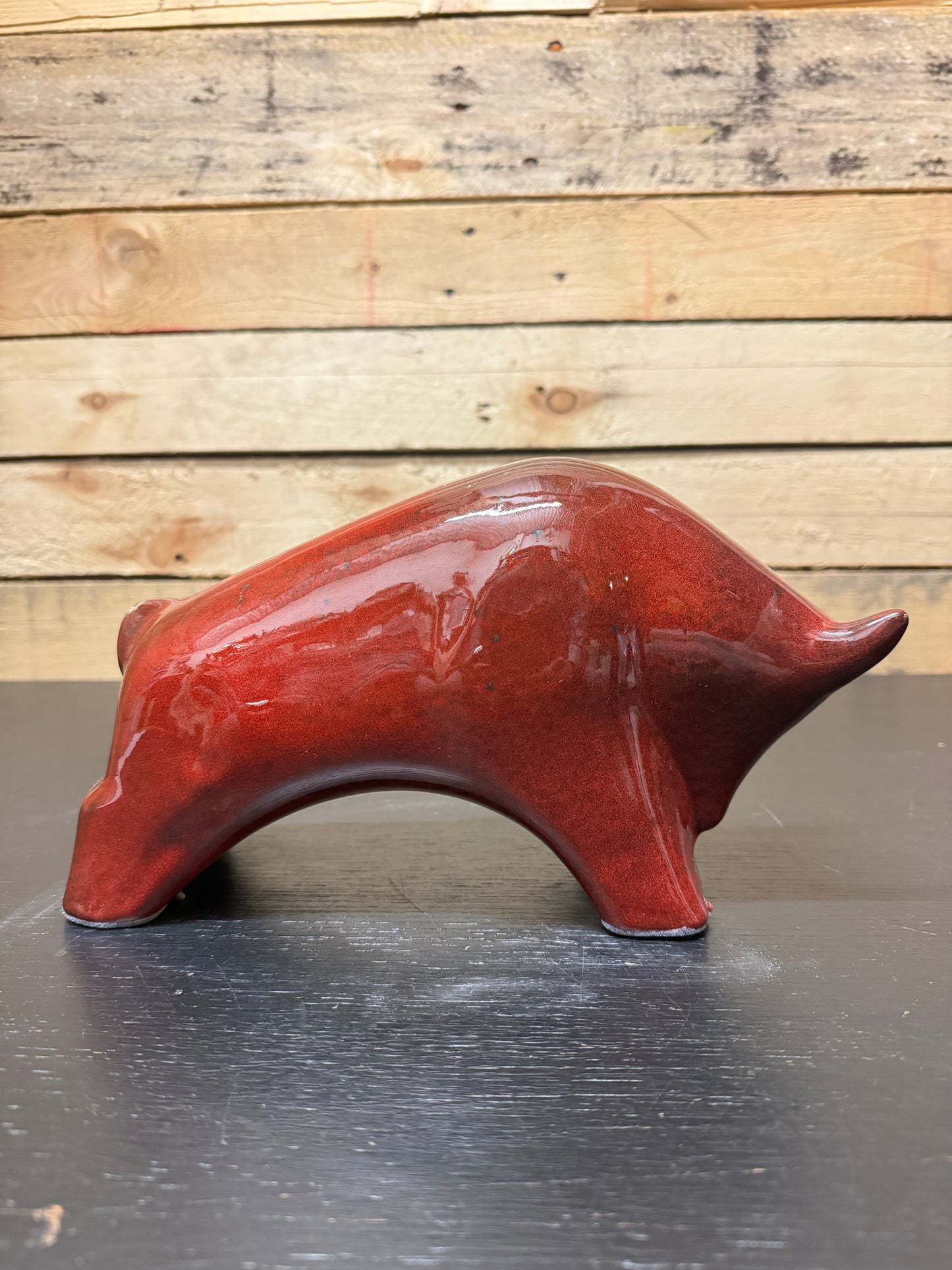 Otto Keramik Ceramic Bull West German Pottery Fat Lava
