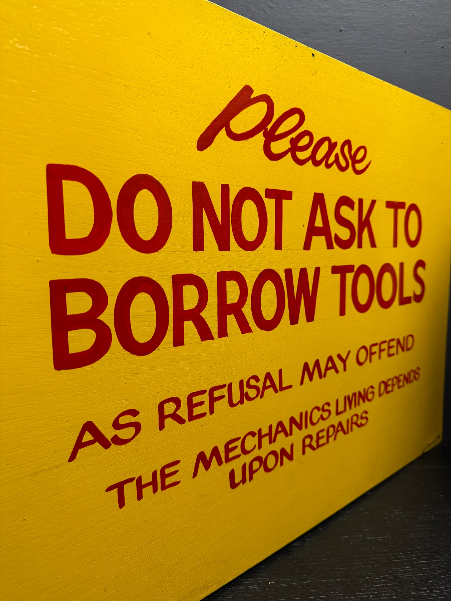 1950s Hand Painted Workshop Sign
