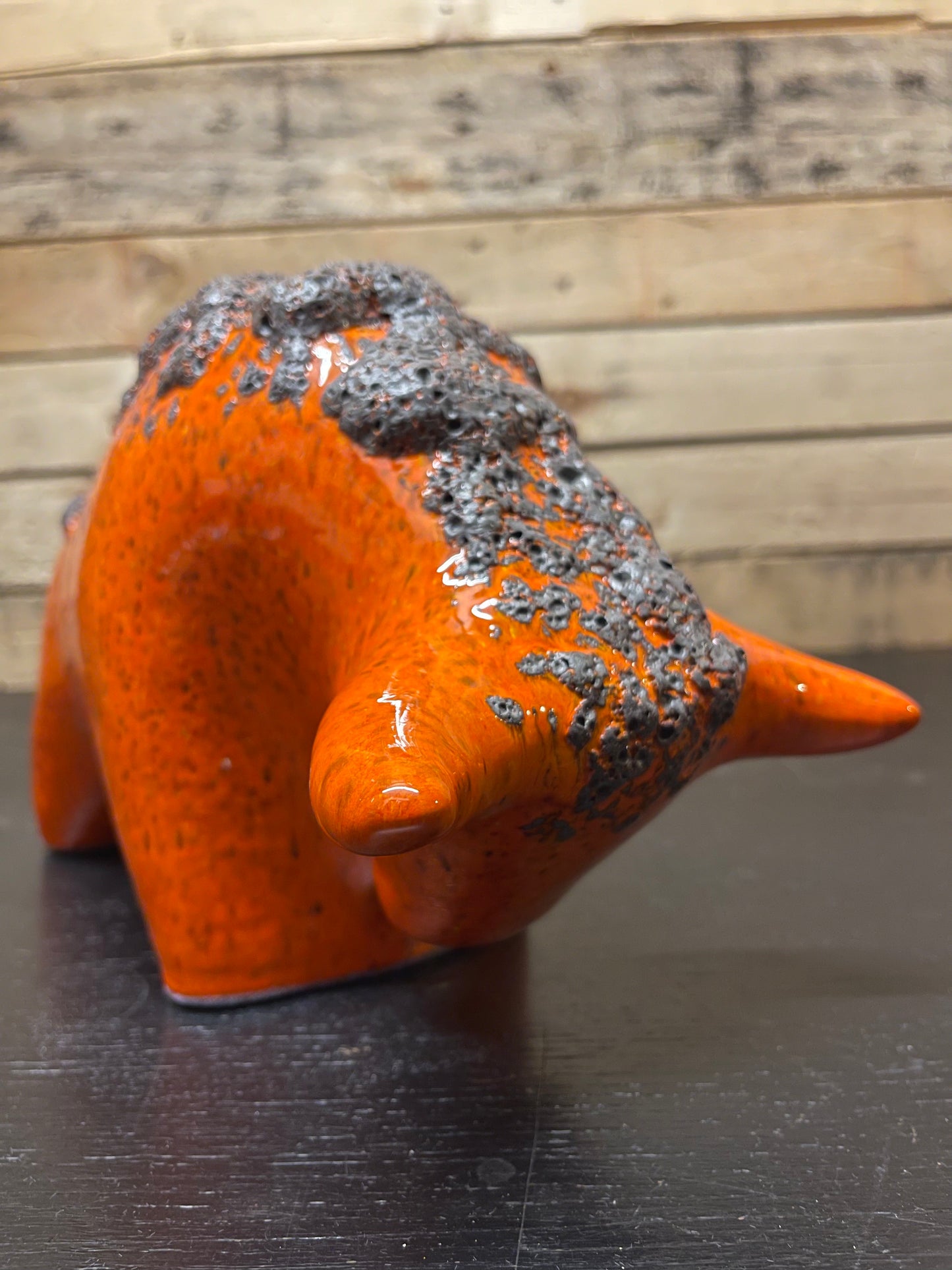 Otto Keramik Large Ceramic Bull West German Pottery Fat Lava