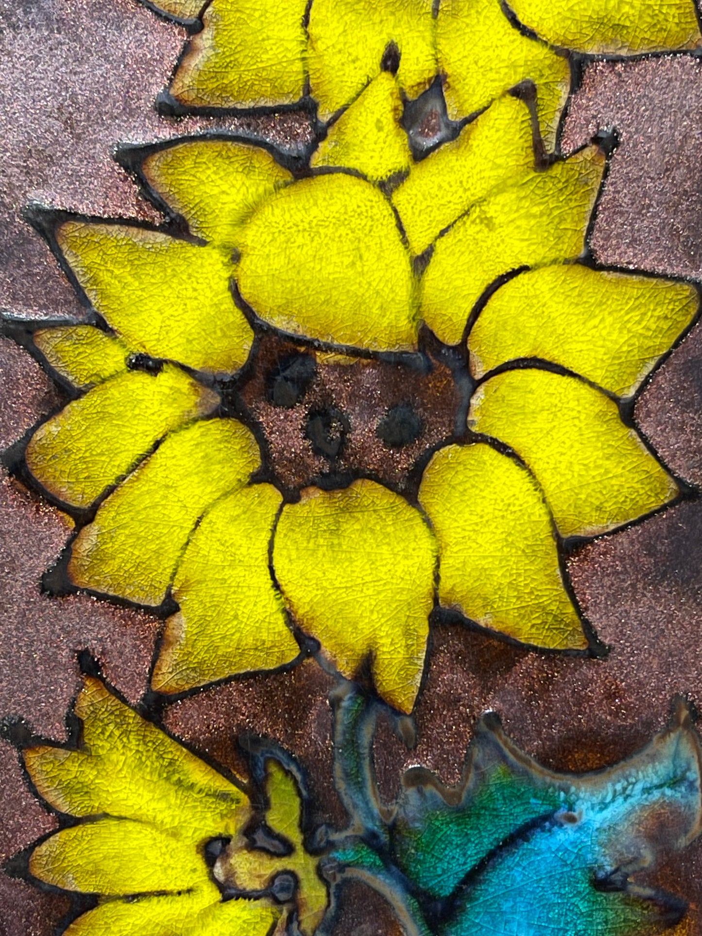 1960s West German Pottery Fat Lava Wall Tile By Ruscha Art