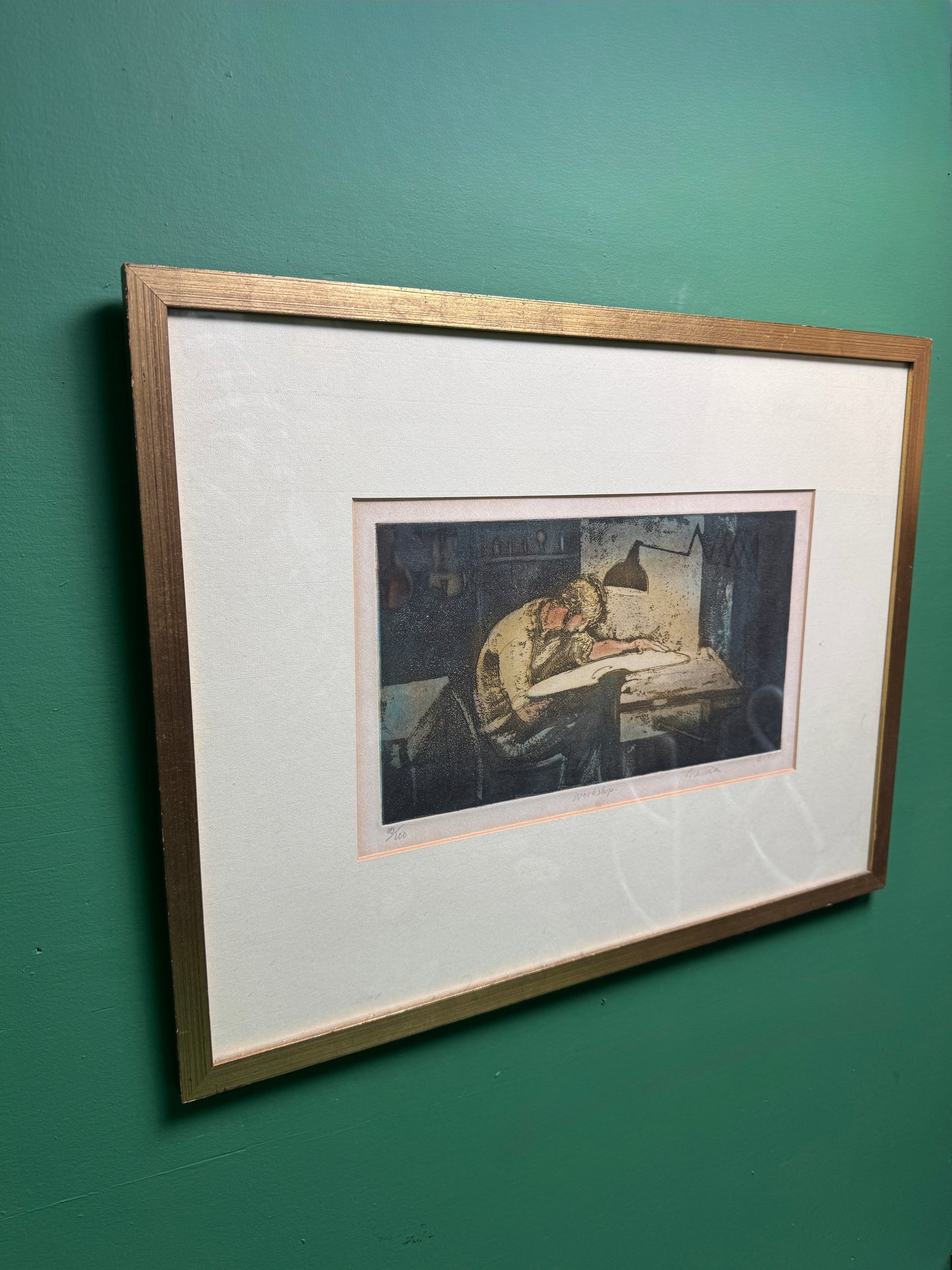 Framed Print Titled ‘ Workshop ‘ No 10 Of 100 Signed Mallinson 1977