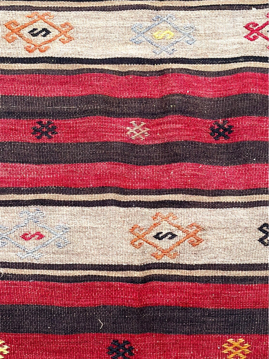 Large Turkish Hand Made Kilim Rug Circa 1950s