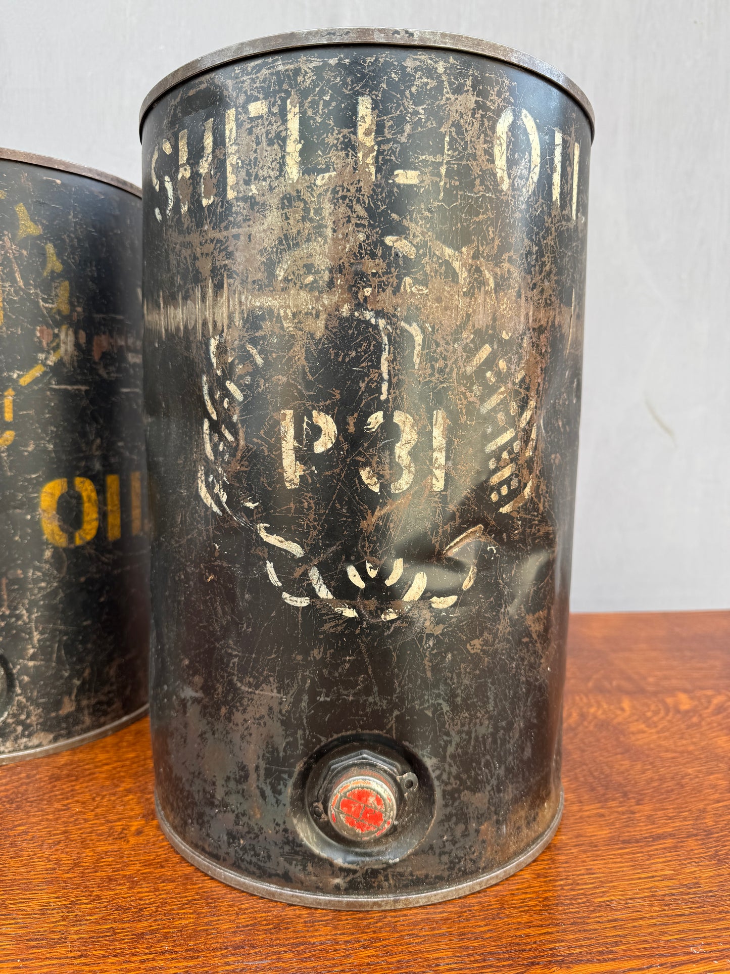1930s Shell Oil Cans.