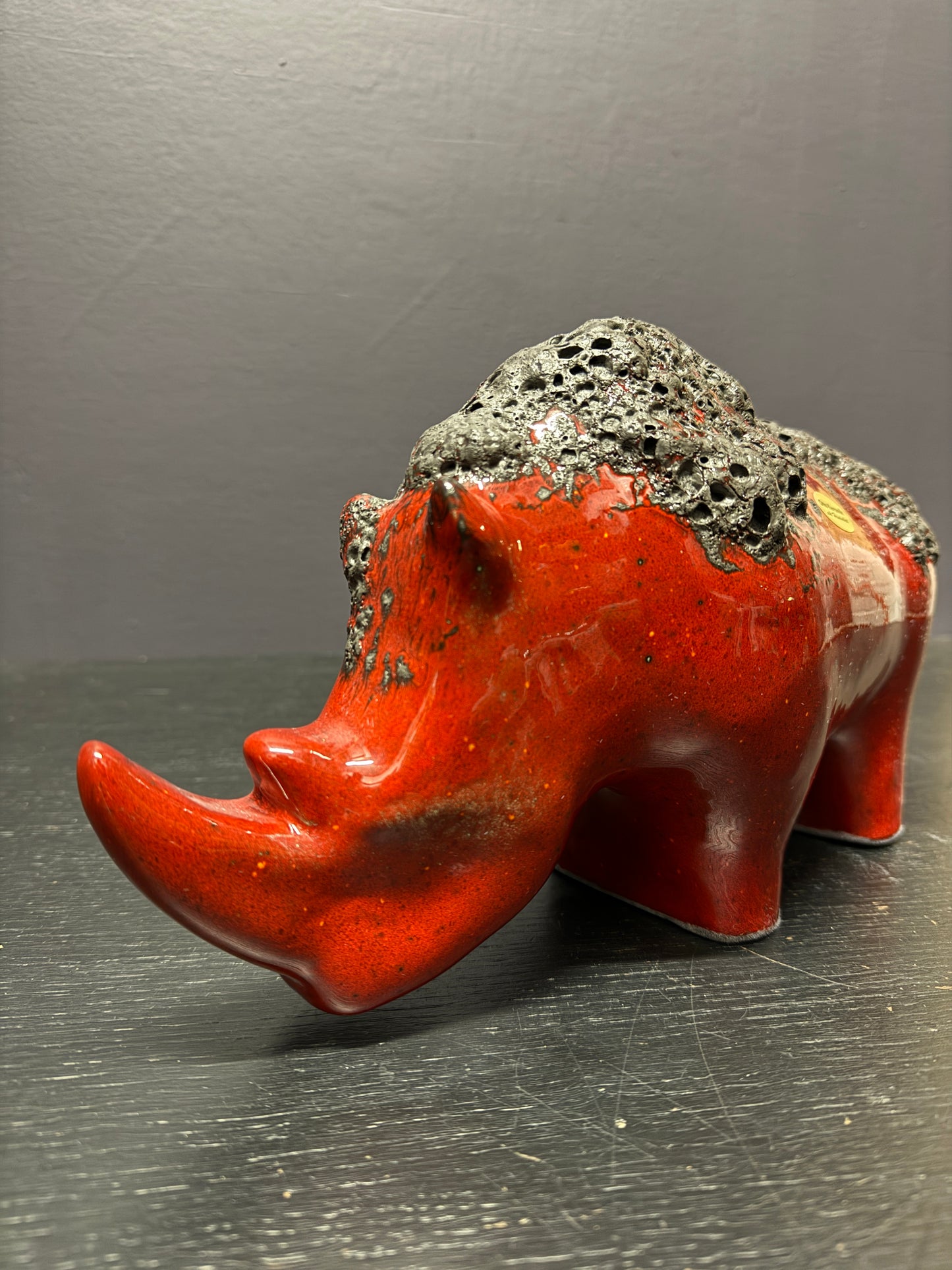 Exclusive Otto Keramik Ceramic Rhino West German Pottery Fat Lava