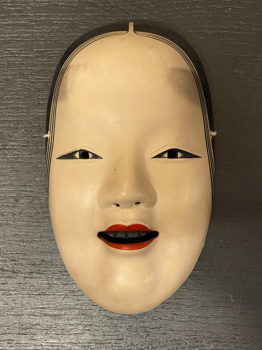 Vintage Japanese Noh Mask Of A Young Woman ( Waka-onna ) By Suzuki Nohin