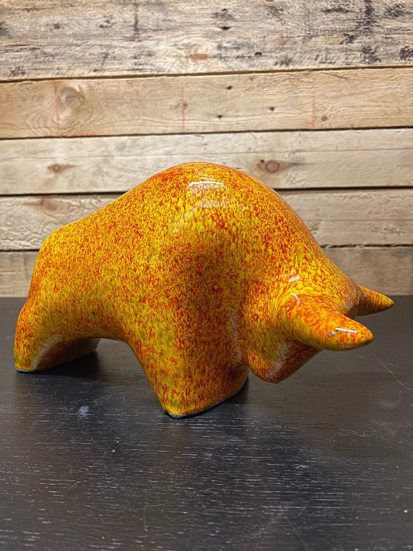 Otto Keramik Large Ceramic Bull West German Pottery Fat Lava