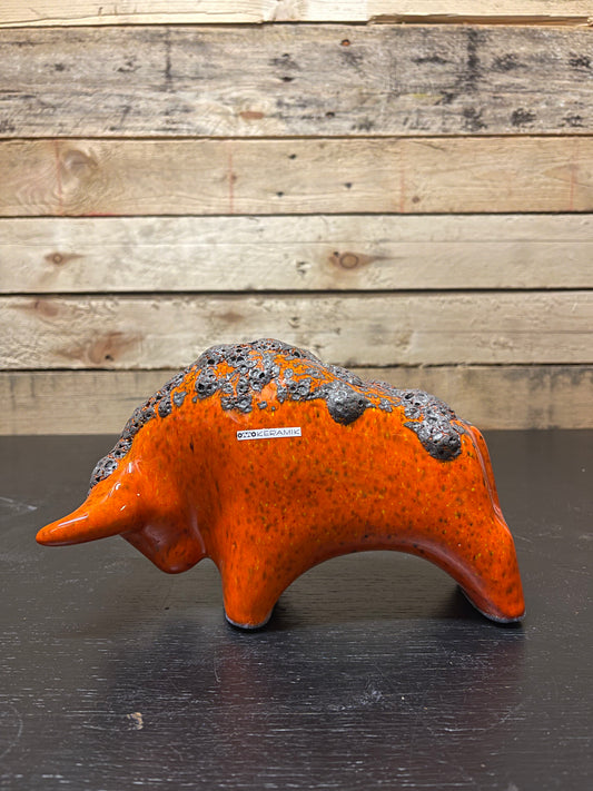 Otto Keramik Classic Ceramic Bull West German Pottery Fat Lava