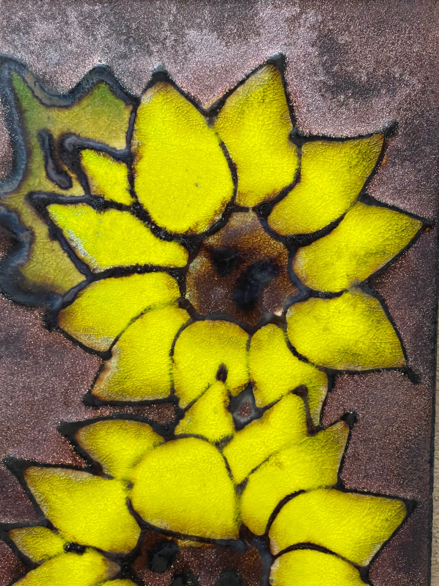 1960s West German Pottery Fat Lava Wall Tile By Ruscha Art