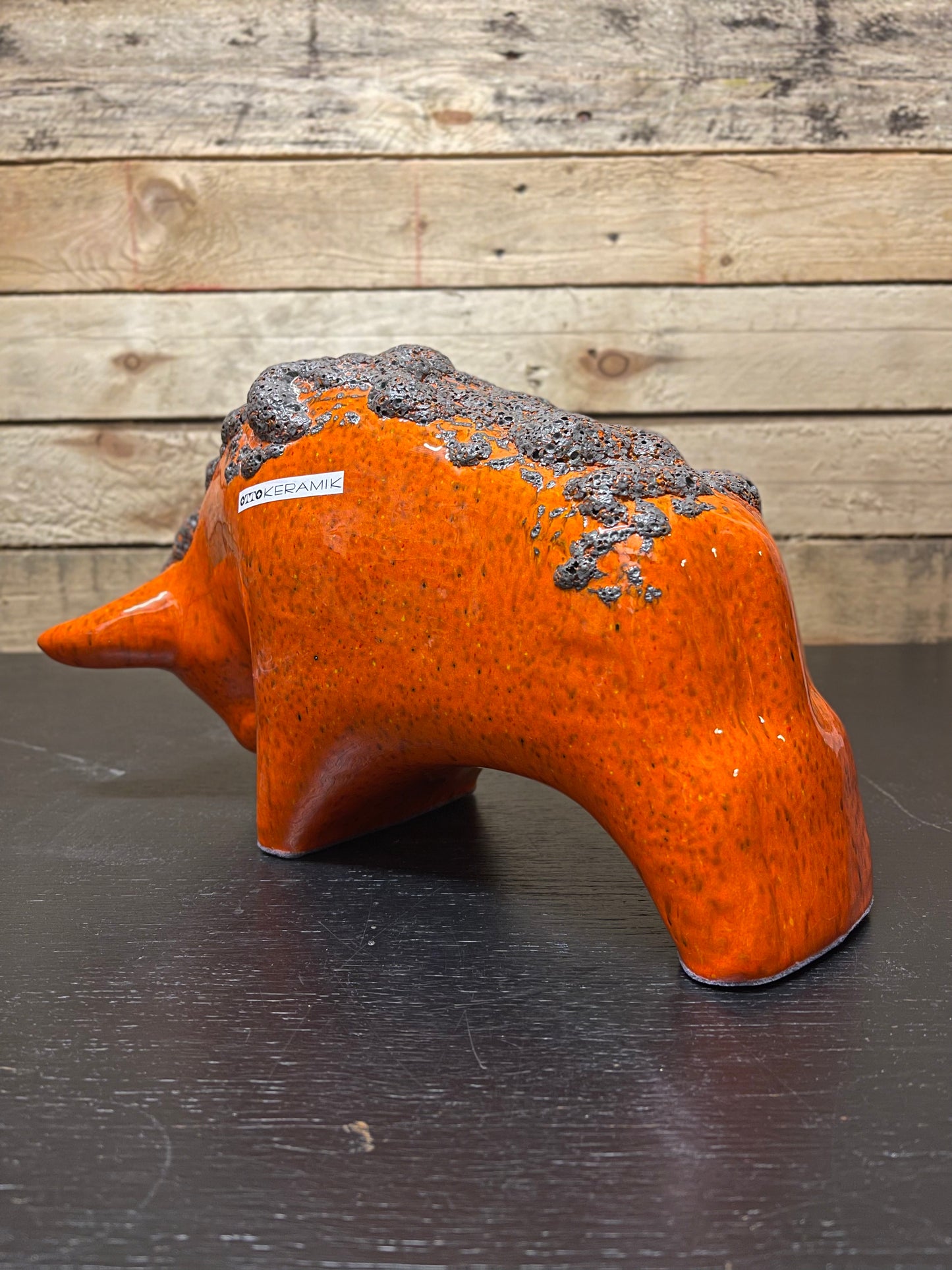 Otto Keramik Large Ceramic Bull West German Pottery Fat Lava