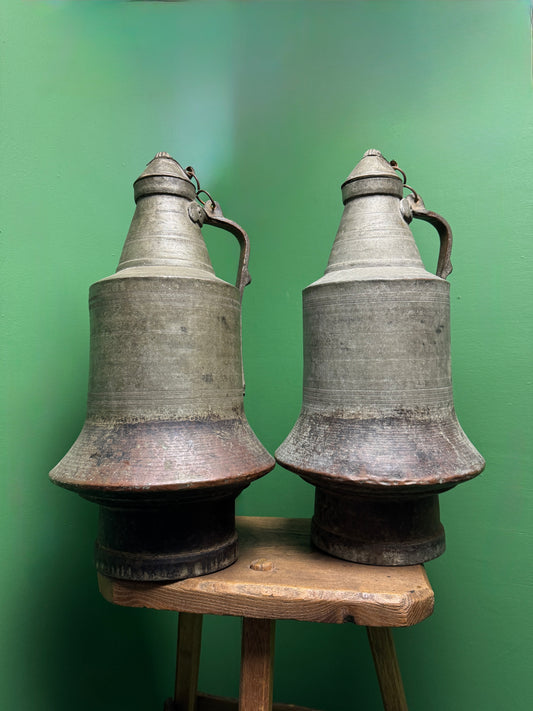 Circa 1930s Turkish Hand Beaten Copper Ablution Jugs