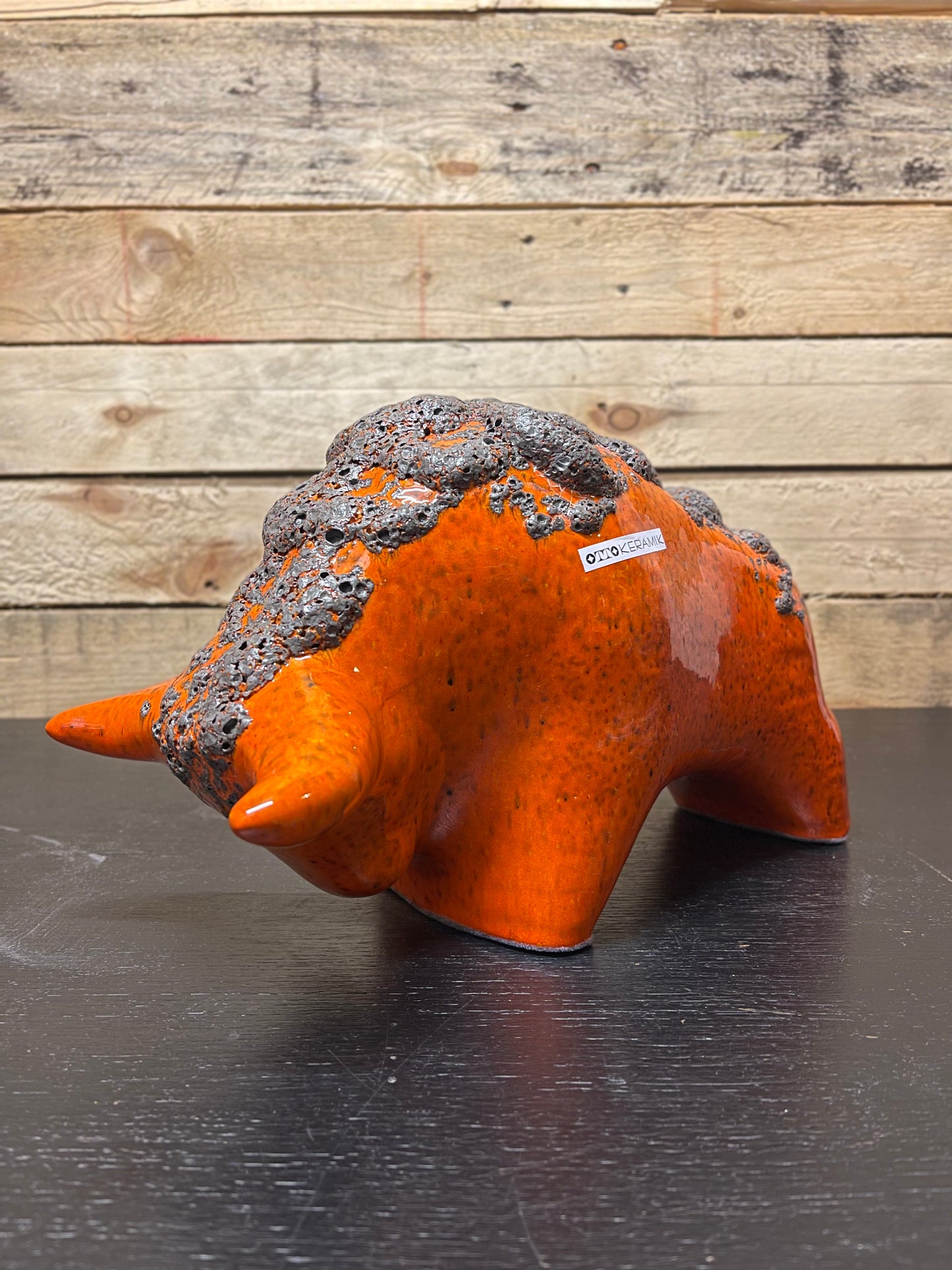 Otto Keramik Large Ceramic Bull West German Pottery Fat Lava