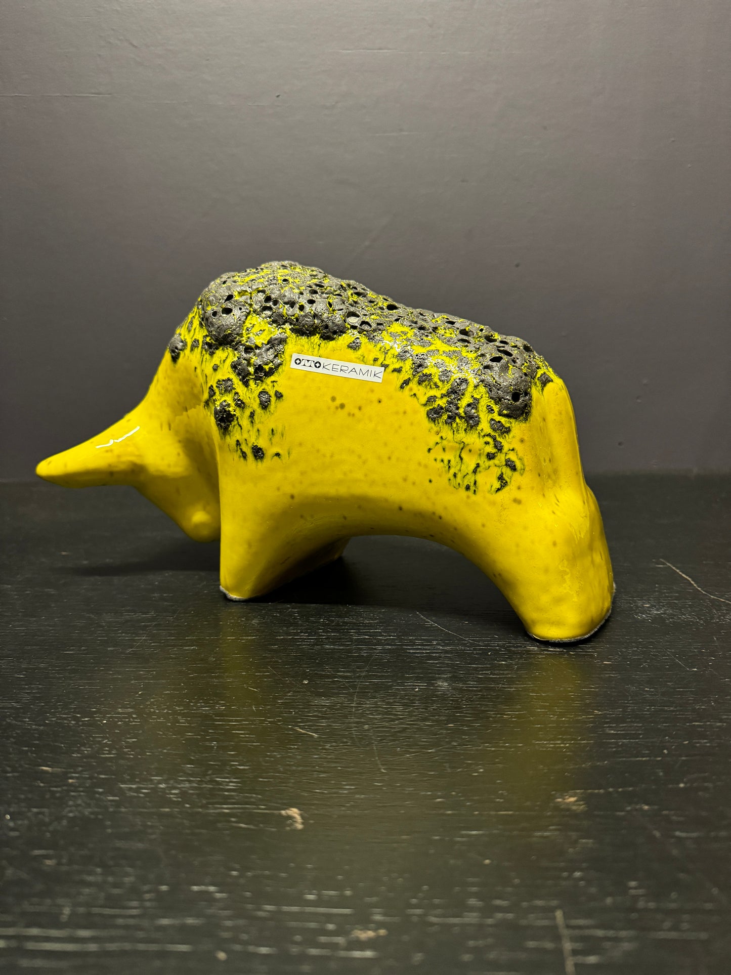 Otto Keramik Large Ceramic Bull West German Pottery Fat Lava
