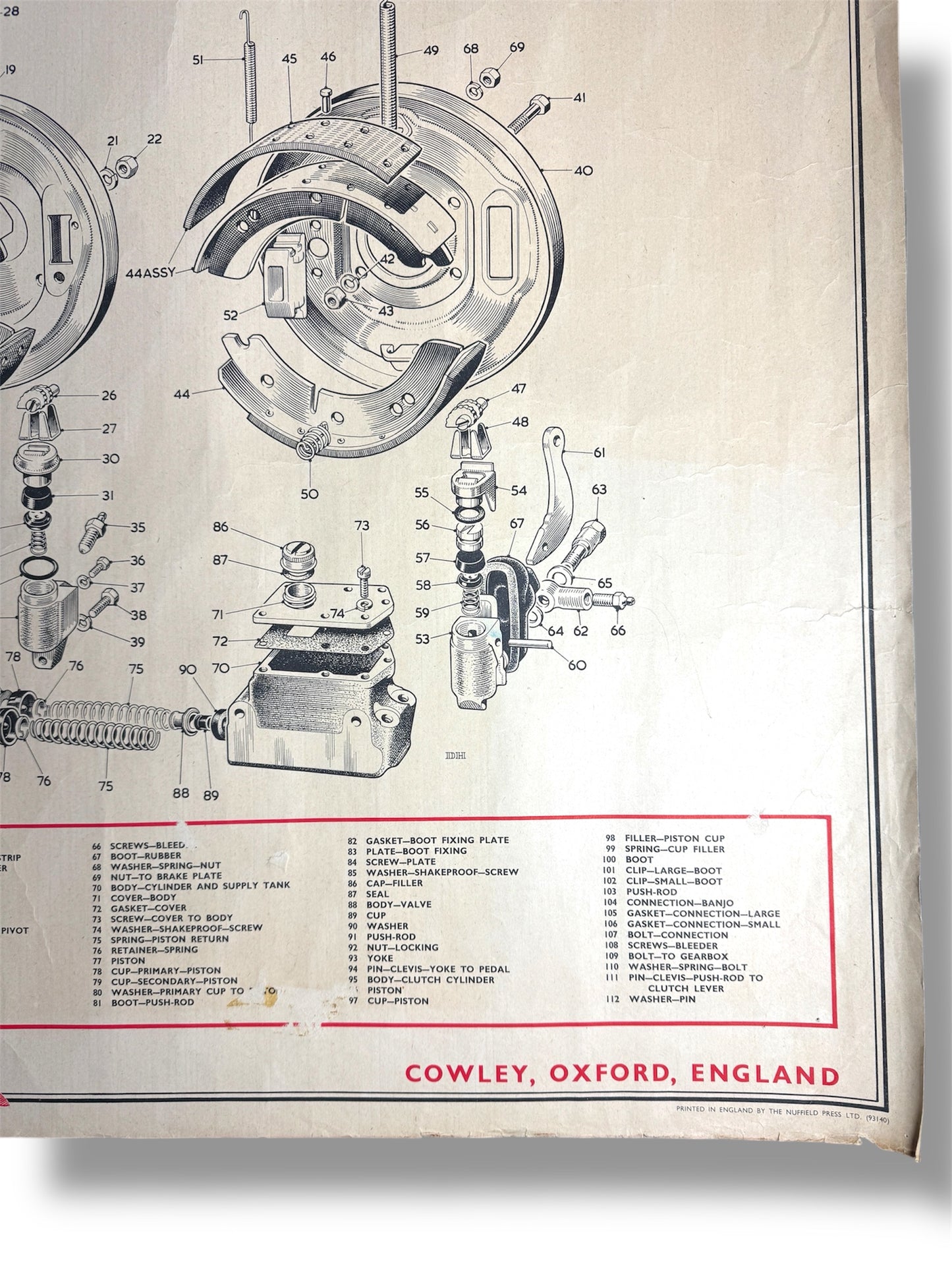 B.M.C. British Motor Corporation Educational Poster Circa 1950s
