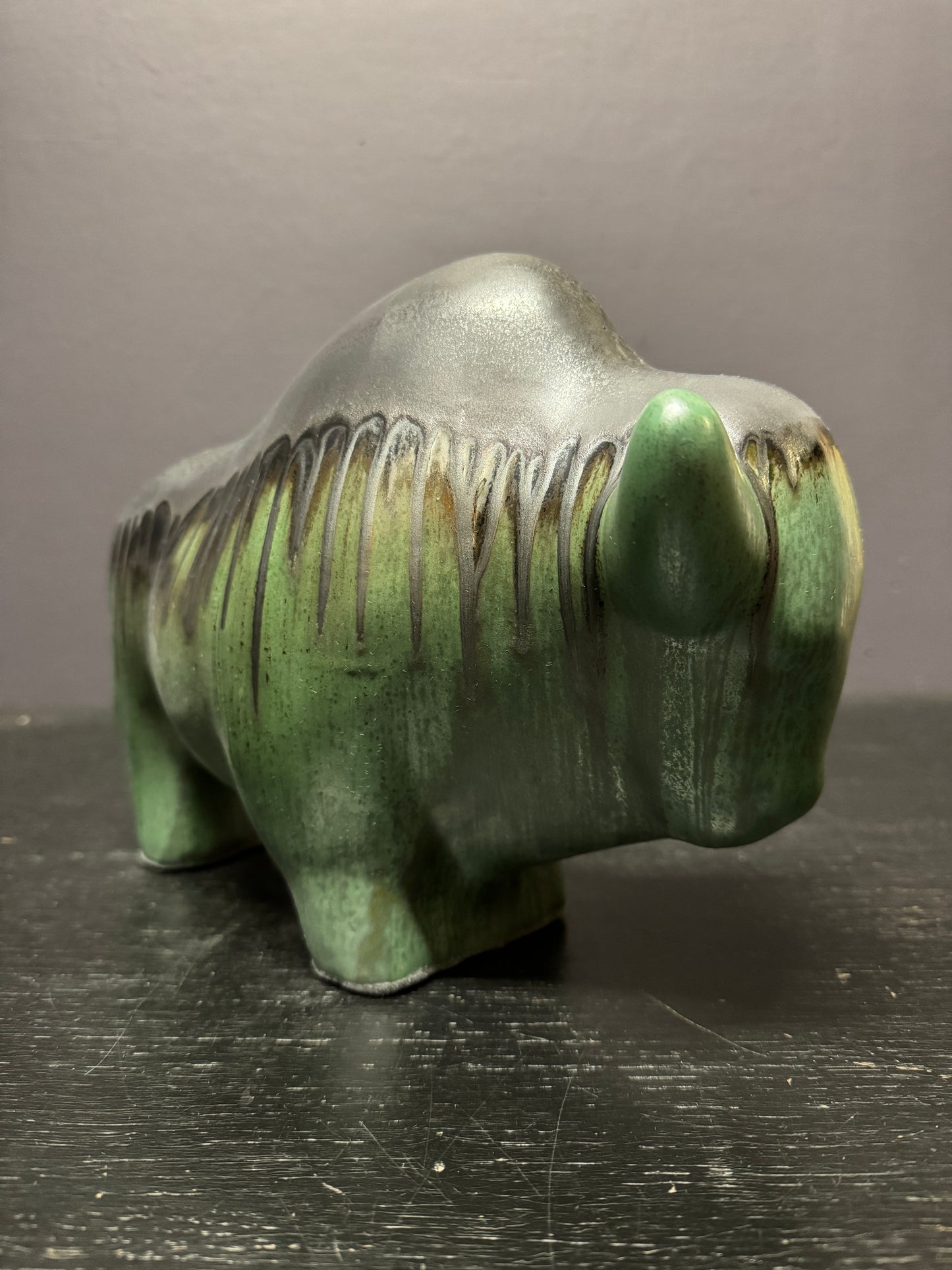 Otto Keramik Large Ceramic Bison West German Pottery Fat Lava