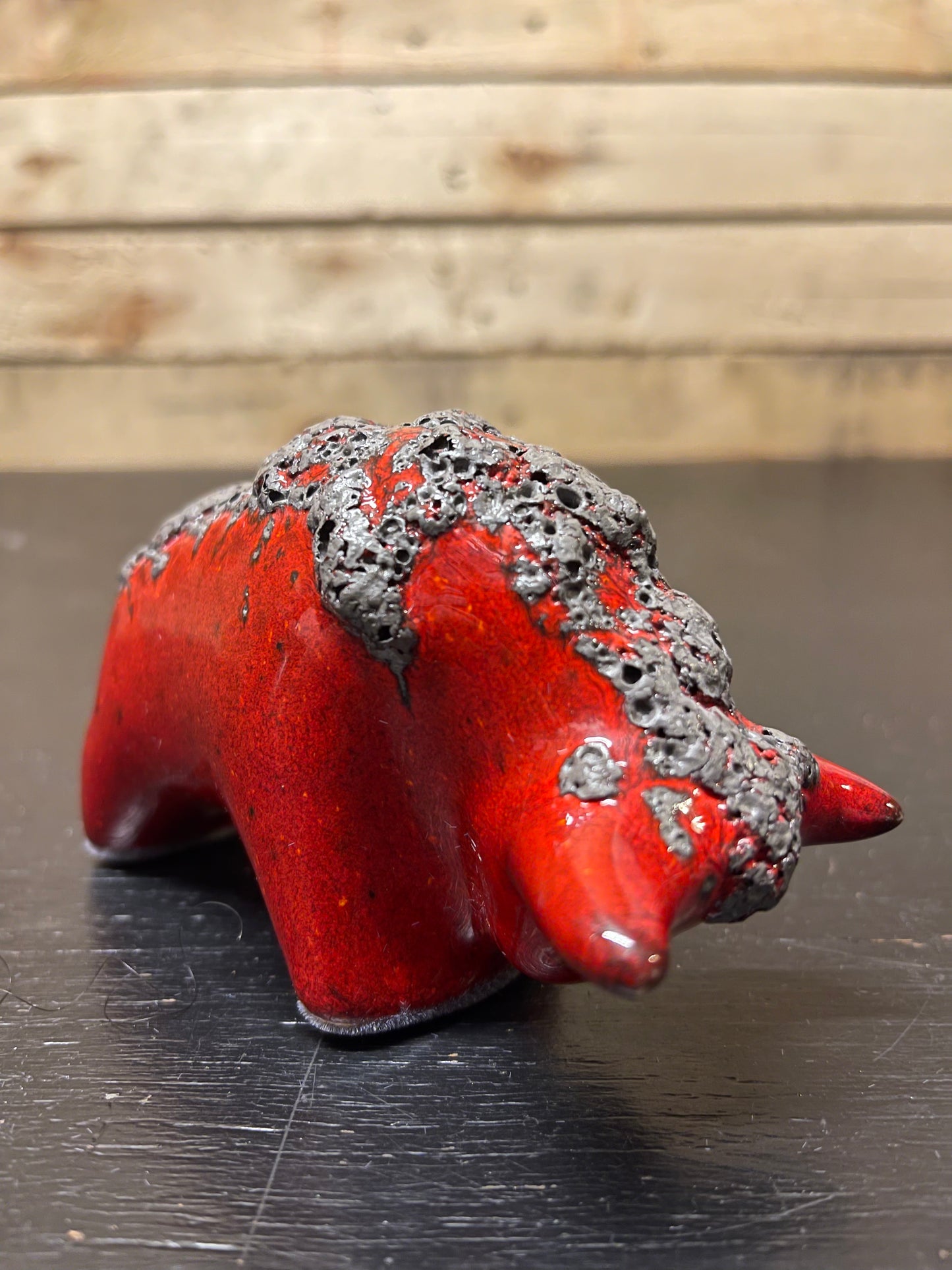 Otto Keramik Small Ceramic Bull West German Pottery Fat Lava