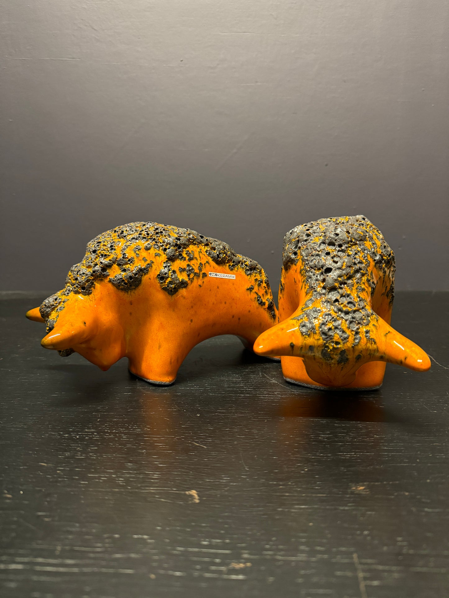 Otto Keramik Classic Ceramic Bull West German Pottery Fat Lava