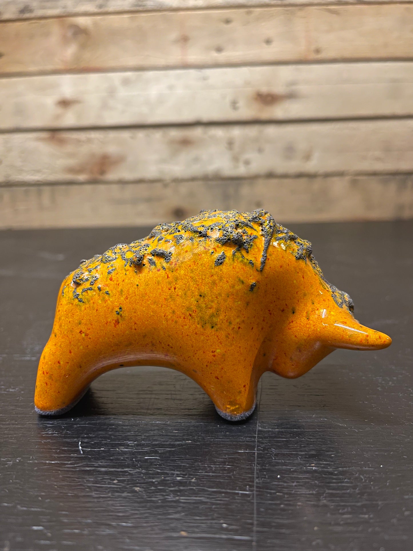Otto Keramik Small Ceramic Bull West German Pottery Fat Lava