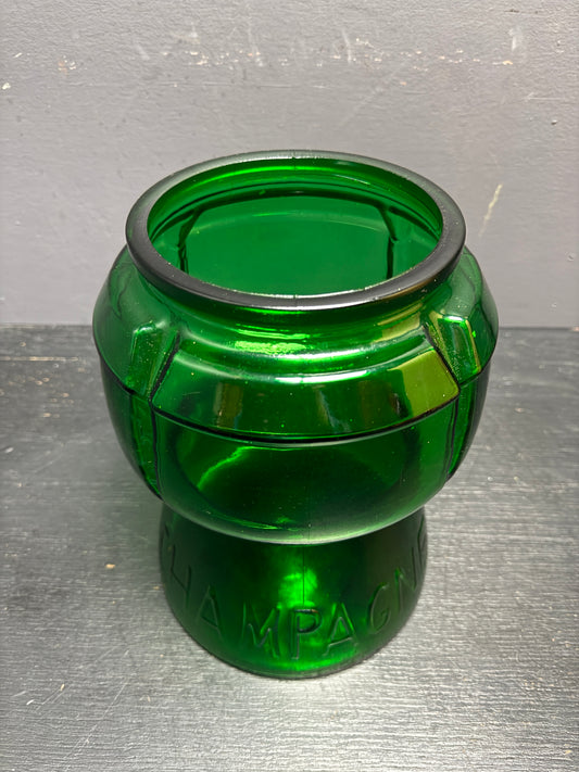 Italian Pressed Glass Cork Shaped Champagne Ice Bucket Circa 1970s
