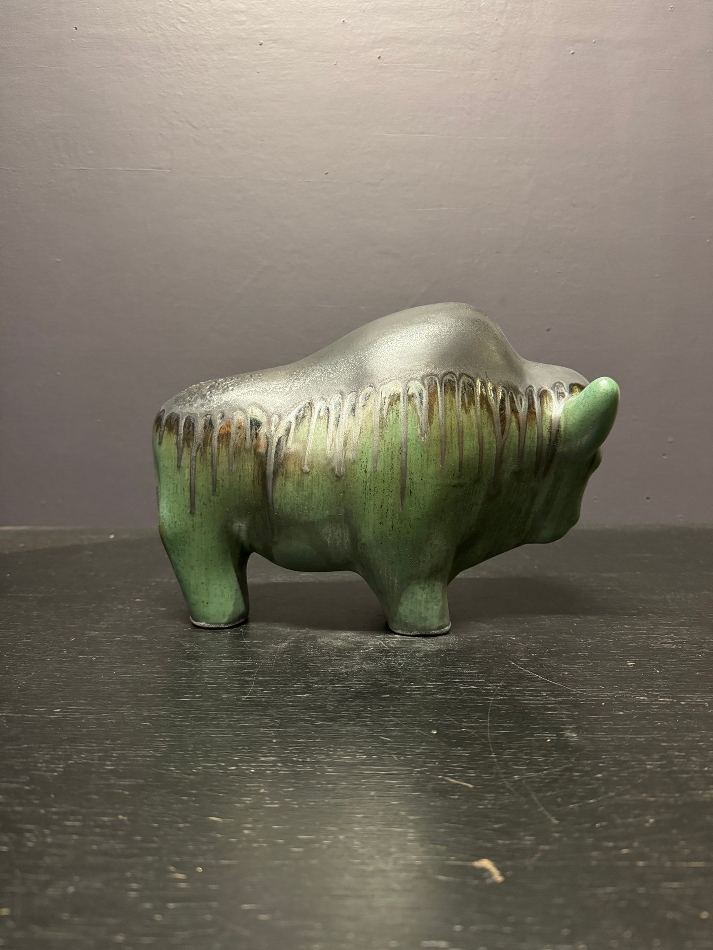 Otto Keramik Large Ceramic Bison West German Pottery Fat Lava