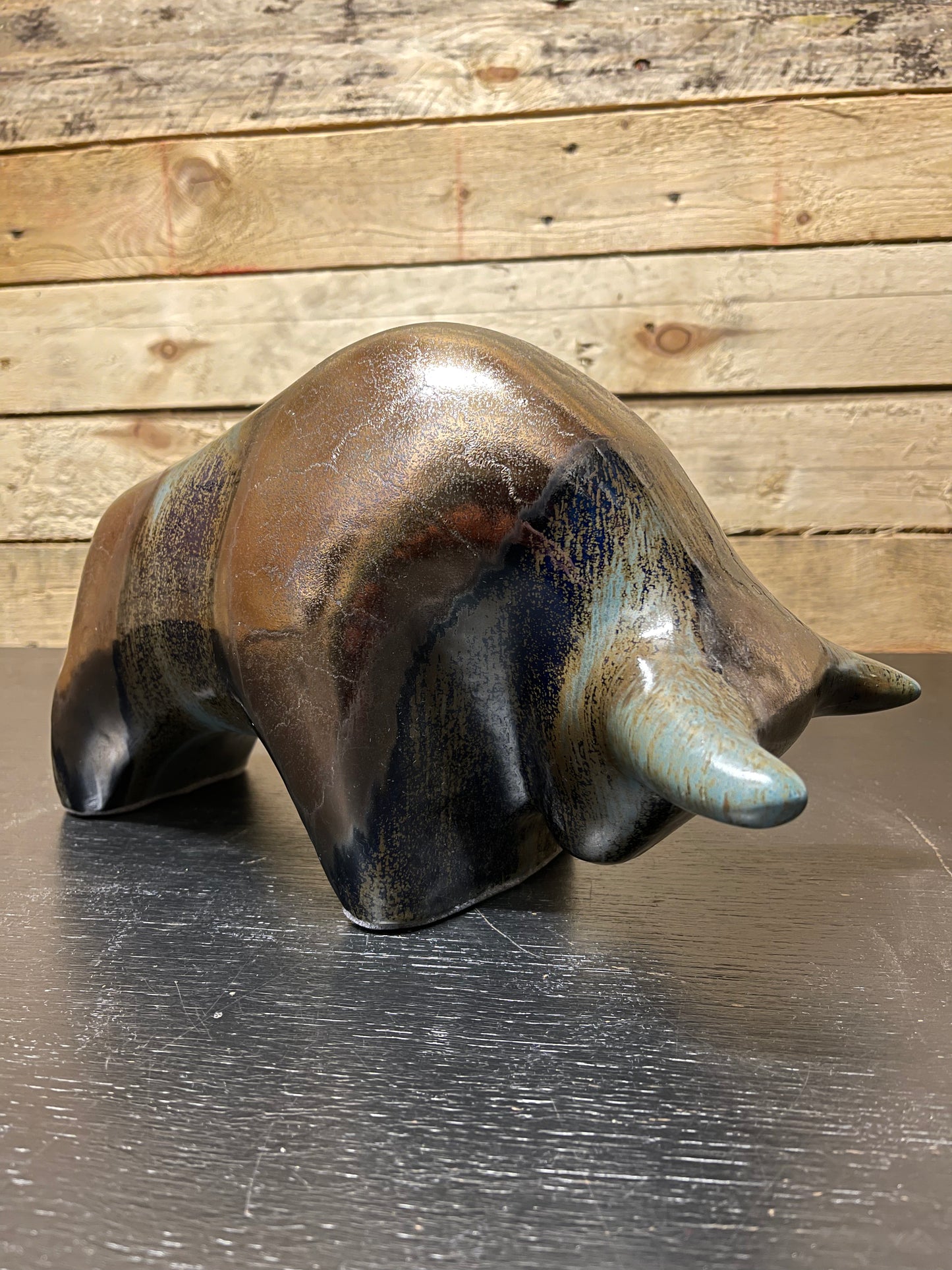Otto Keramik Large Ceramic Bull West German Pottery Fat Lava