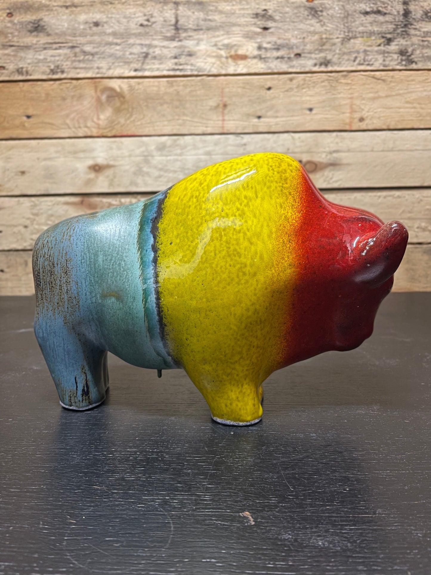 Otto Keramik Large Ceramic Bison West German Pottery Fat Lava