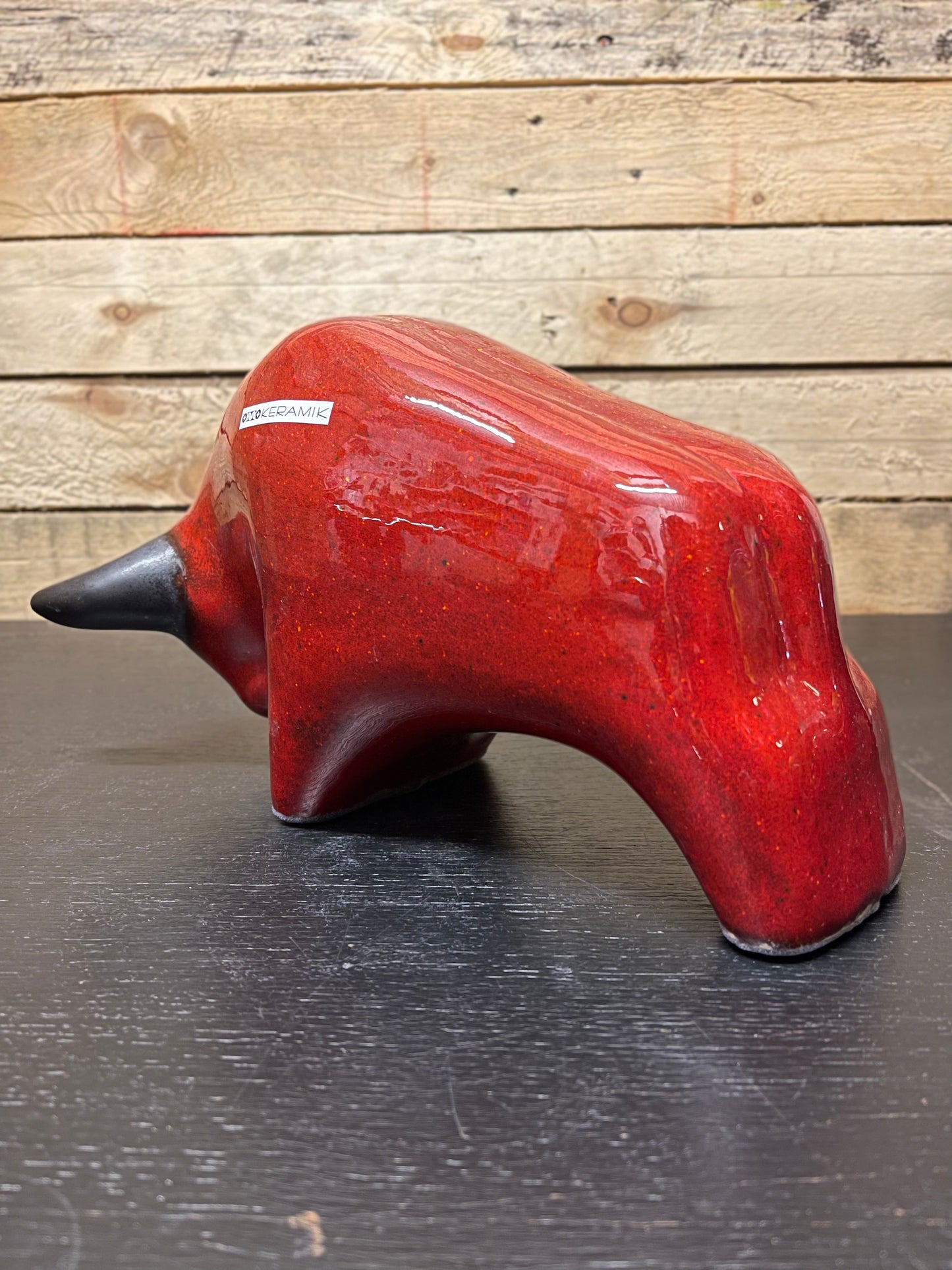 Otto Keramik Large Ceramic Bull West German Pottery Fat Lava