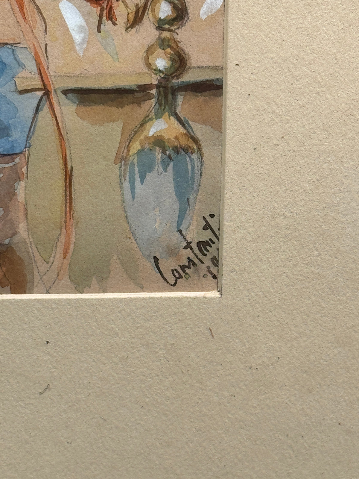 Framed Watercolour Attributed To Karelin Mitrich 1920s