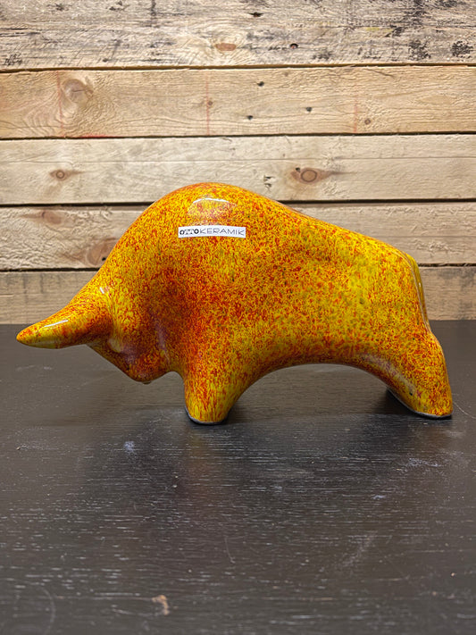 Otto Keramik Large Ceramic Bull West German Pottery Fat Lava