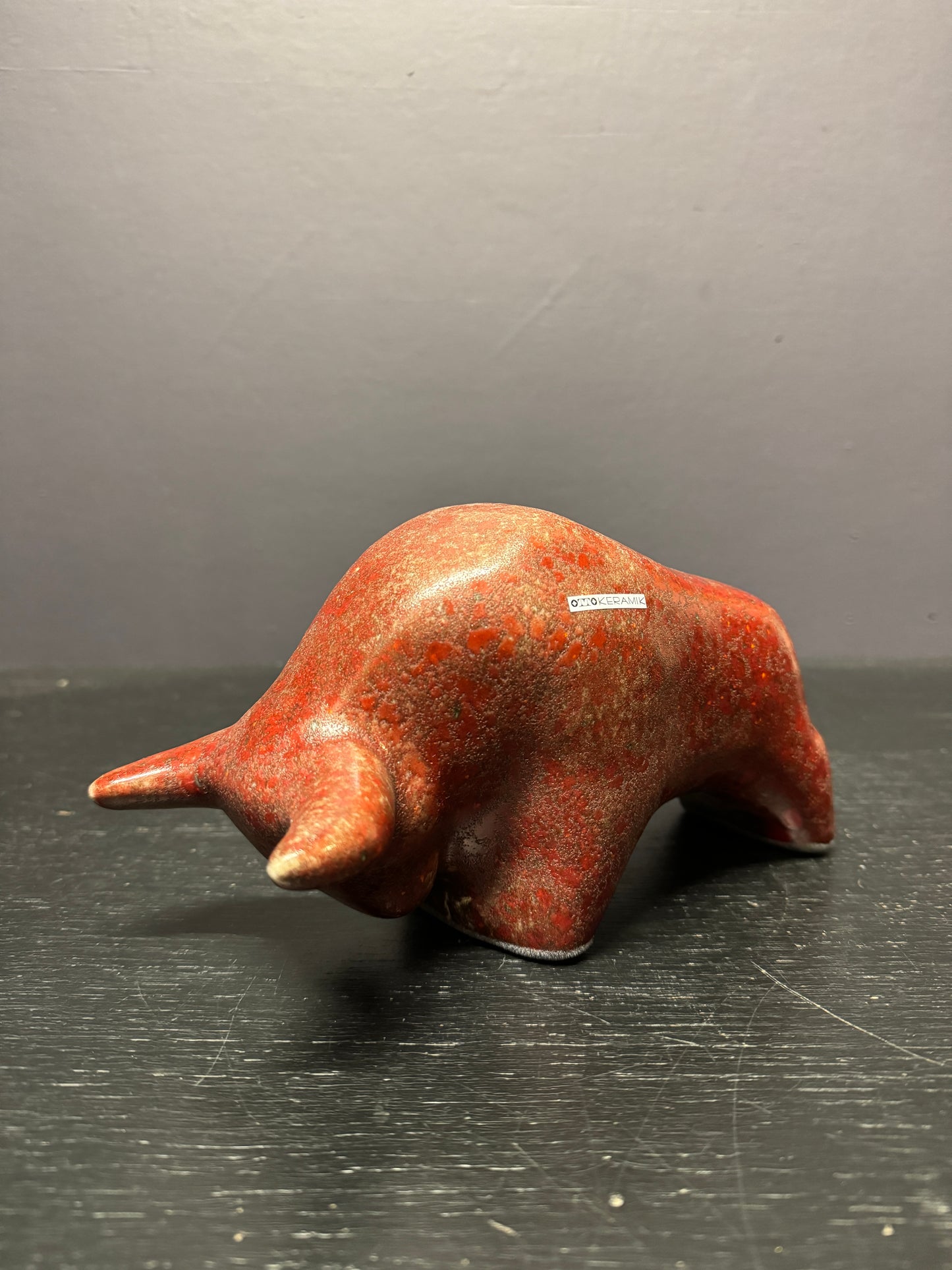 Otto Keramik Classic Ceramic Bull West German Pottery Fat Lava