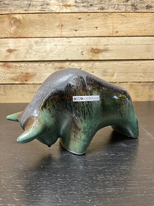 Otto Keramik Medium Ceramic Bull West German Pottery Fat Lava