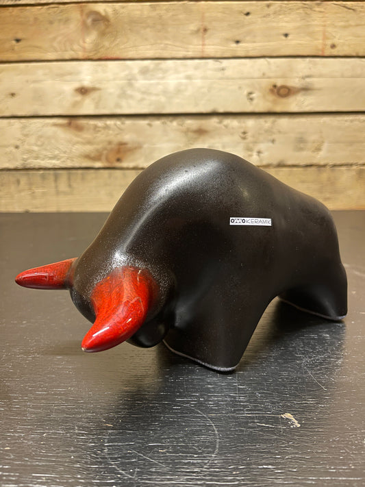 Otto Keramik Classic Ceramic Bull West German Pottery Fat Lava