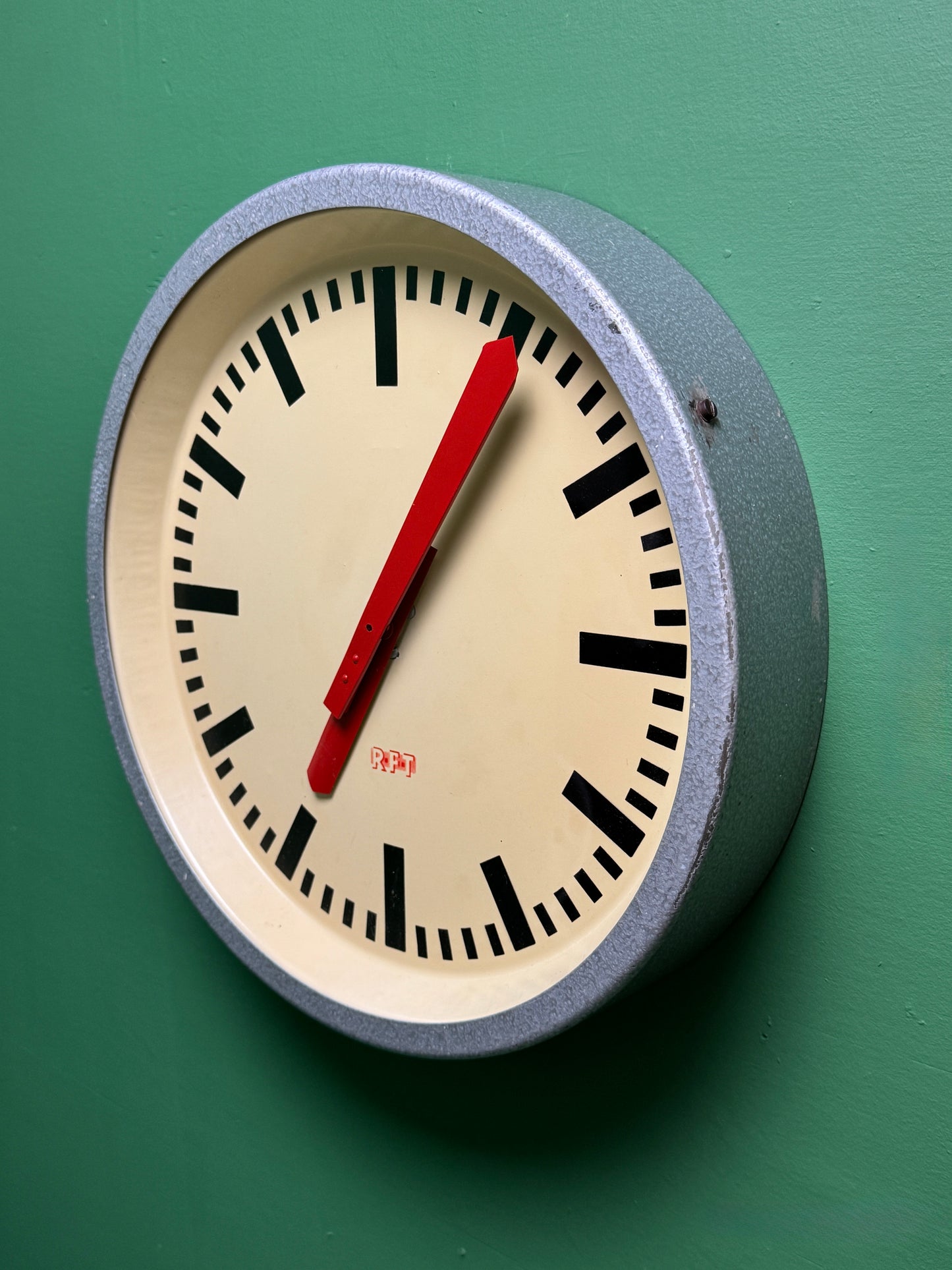 1950s East German Industrial Factory Clock By RFT