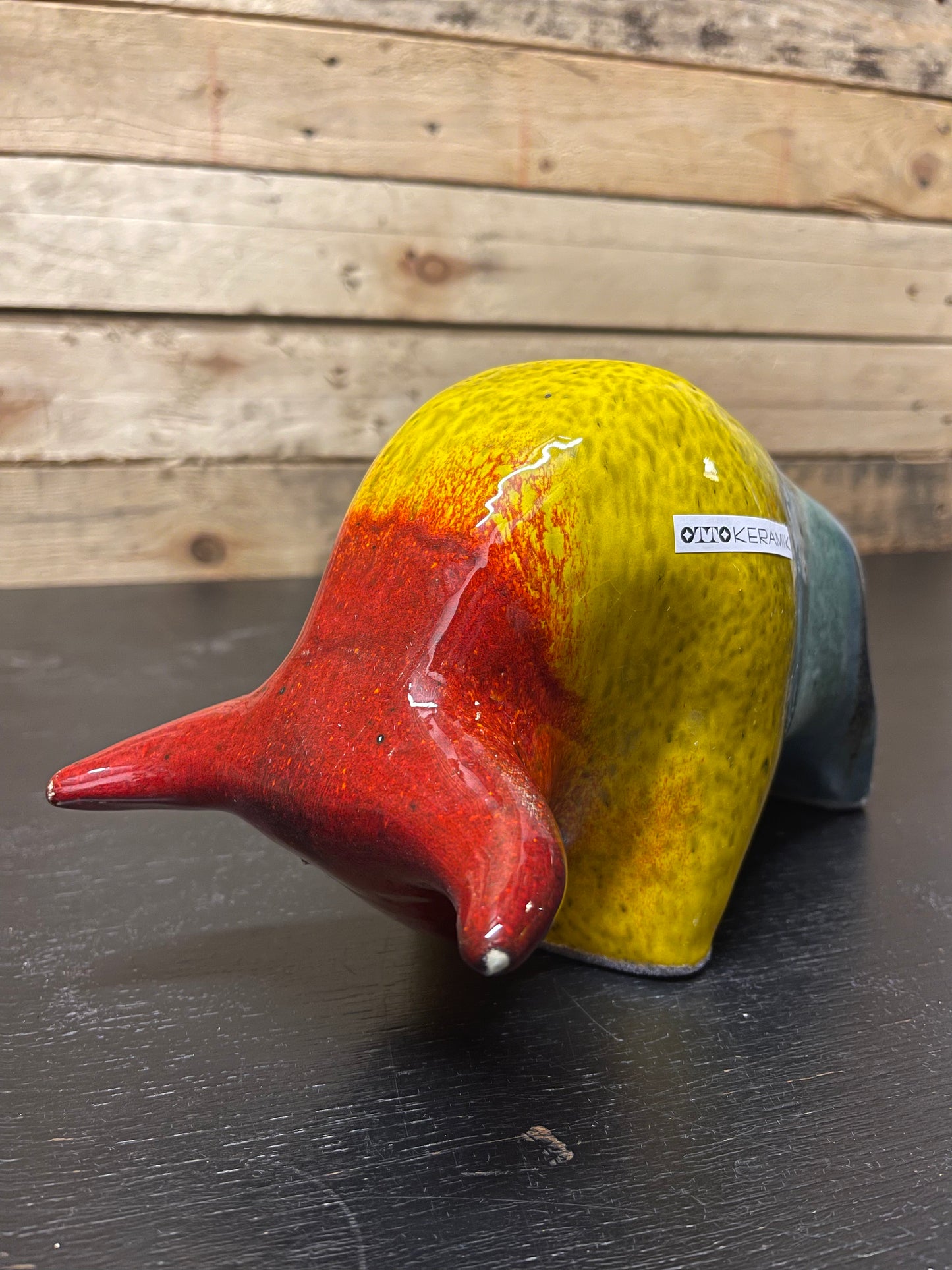 Otto Keramik Medium Ceramic Bull West German Pottery Fat Lava