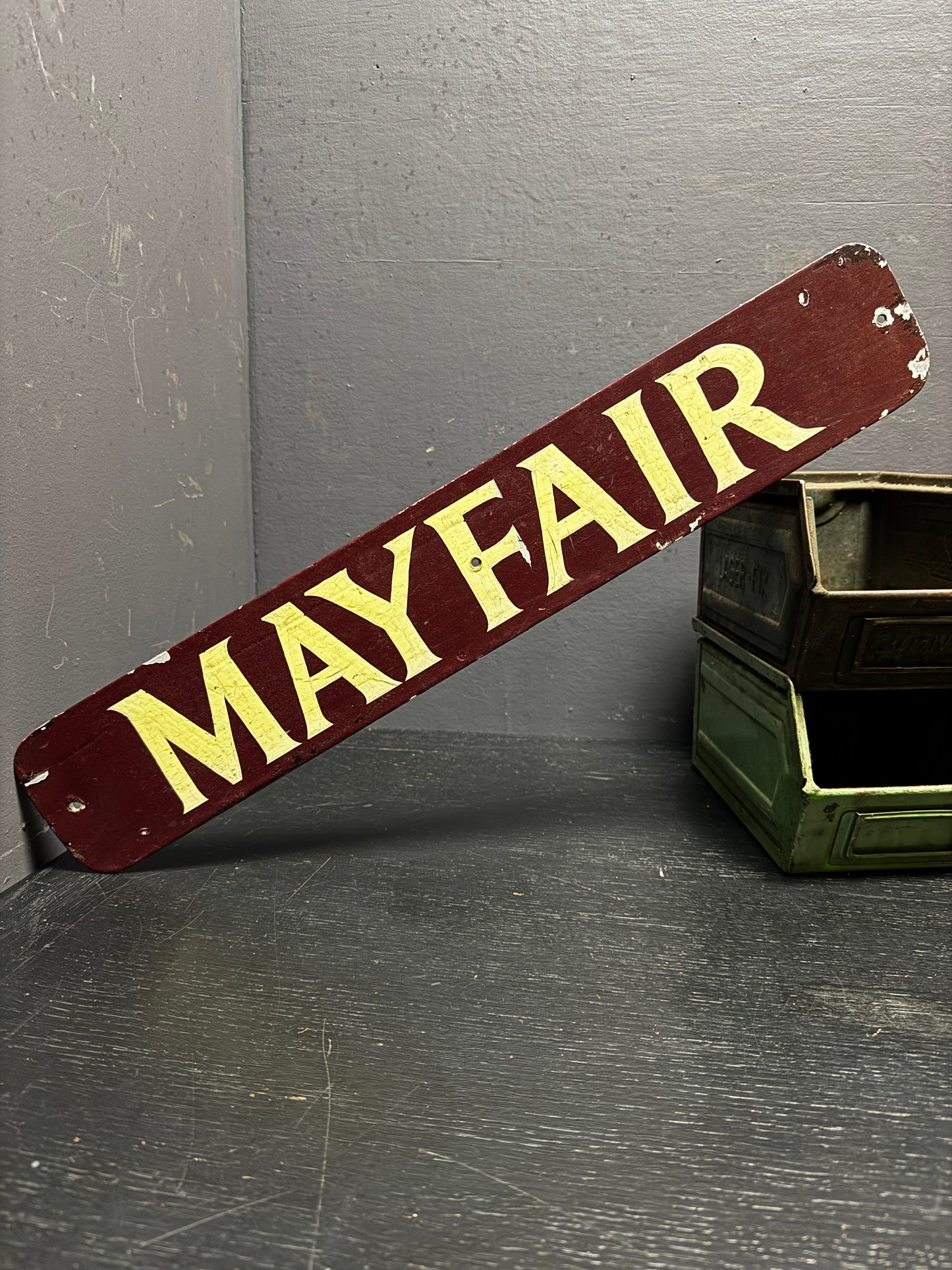 1960s Hand Painted Boat Signs ‘ MAYFAIR ‘