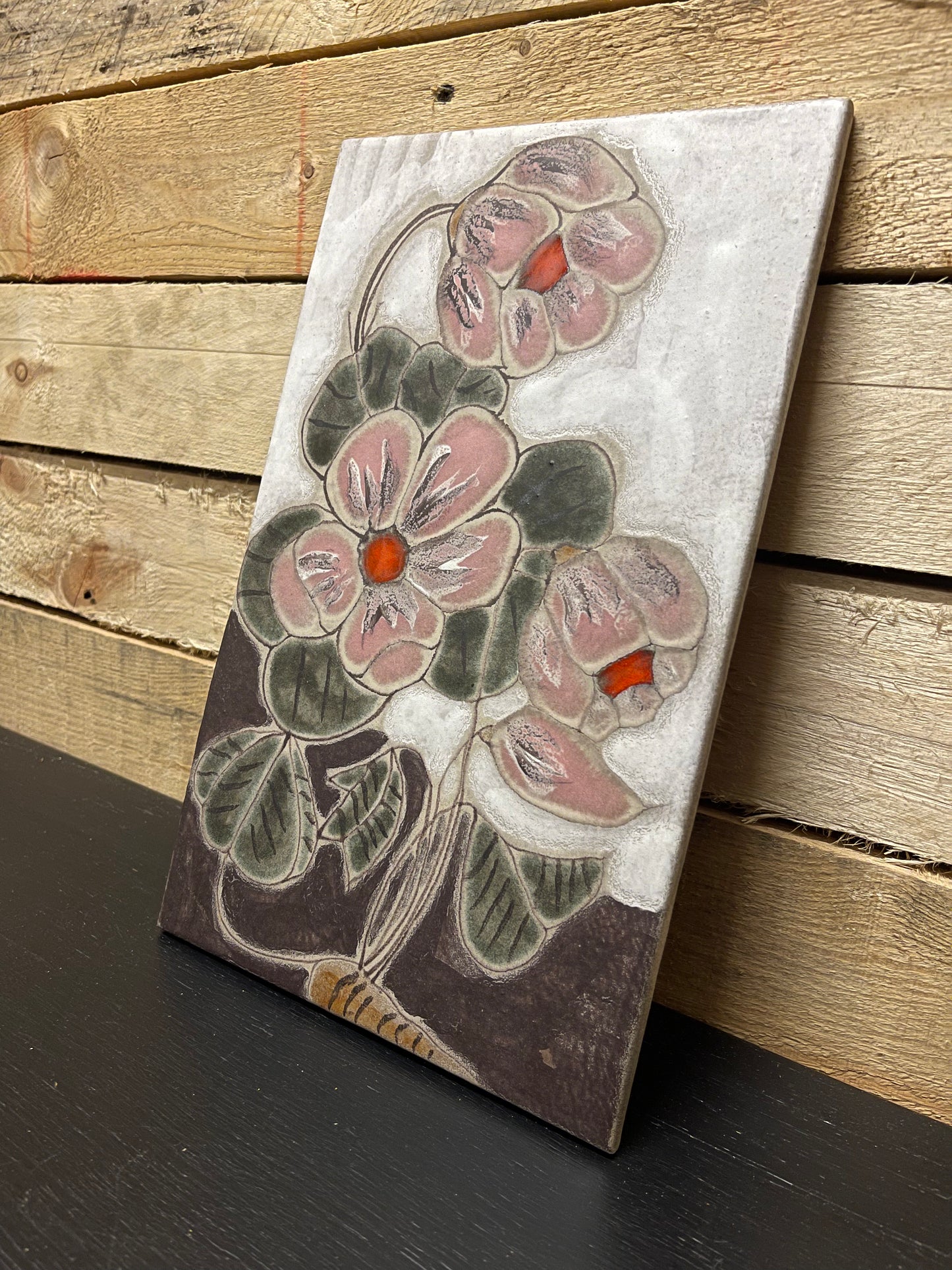 1970s West German Pottery Fat Lava Wall Tile By Ruscha Art
