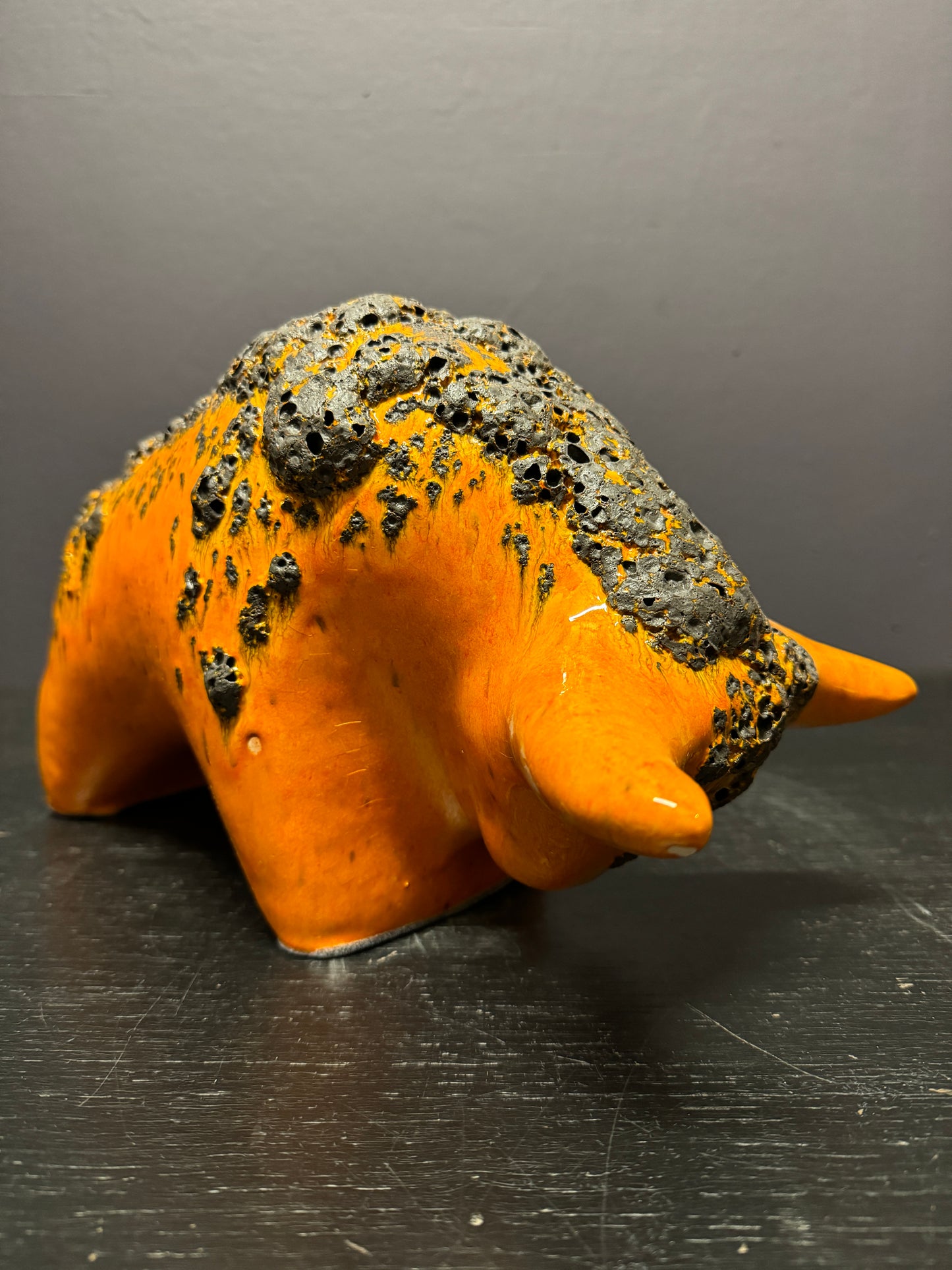 Otto Keramik Large Ceramic Bull West German Pottery Fat Lava
