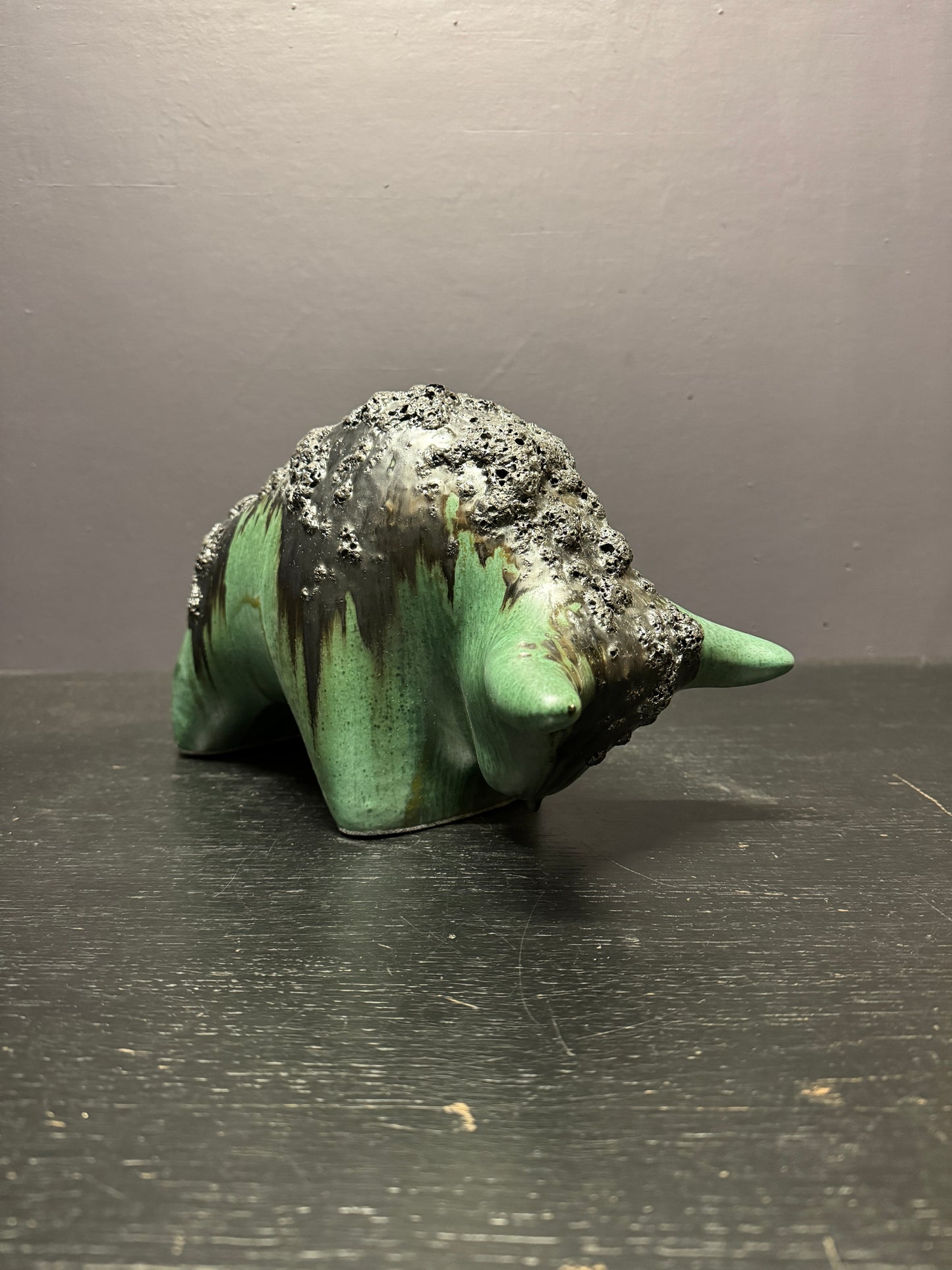 Otto Keramik Large Ceramic Bull West German Pottery Fat Lava