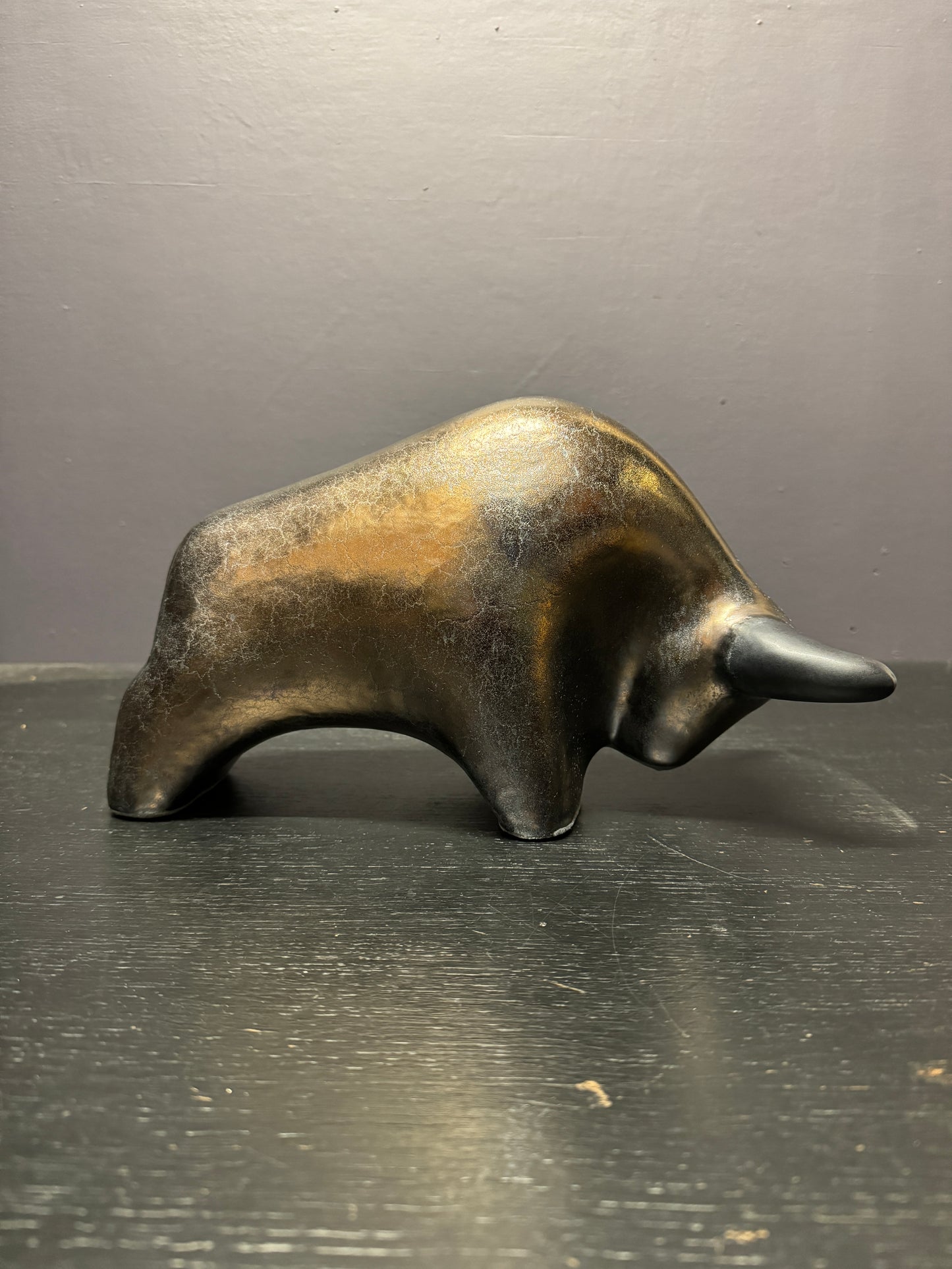 Otto Keramik Large Ceramic Bull West German Pottery Fat Lava