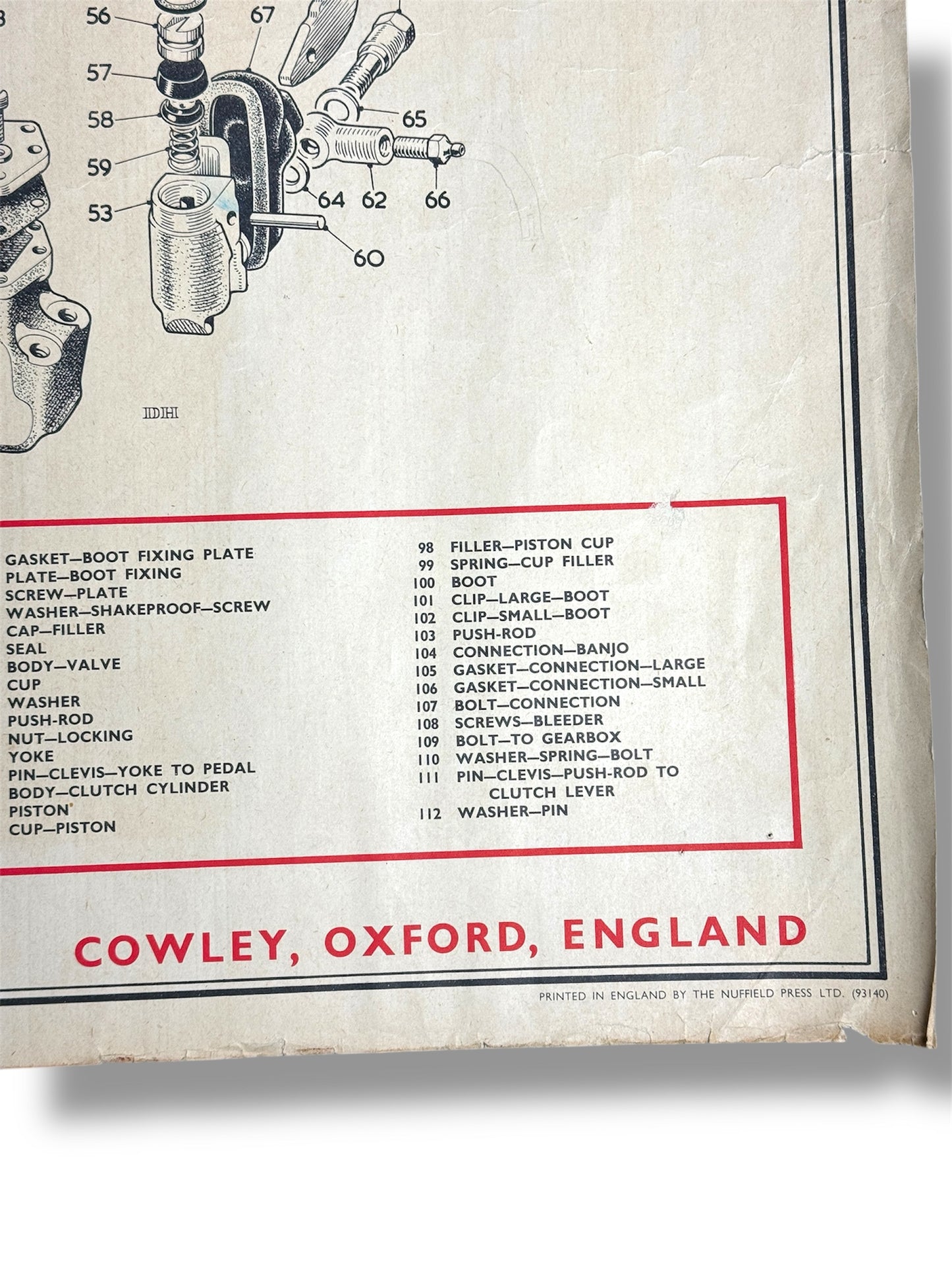 B.M.C. British Motor Corporation Educational Poster Circa 1950s