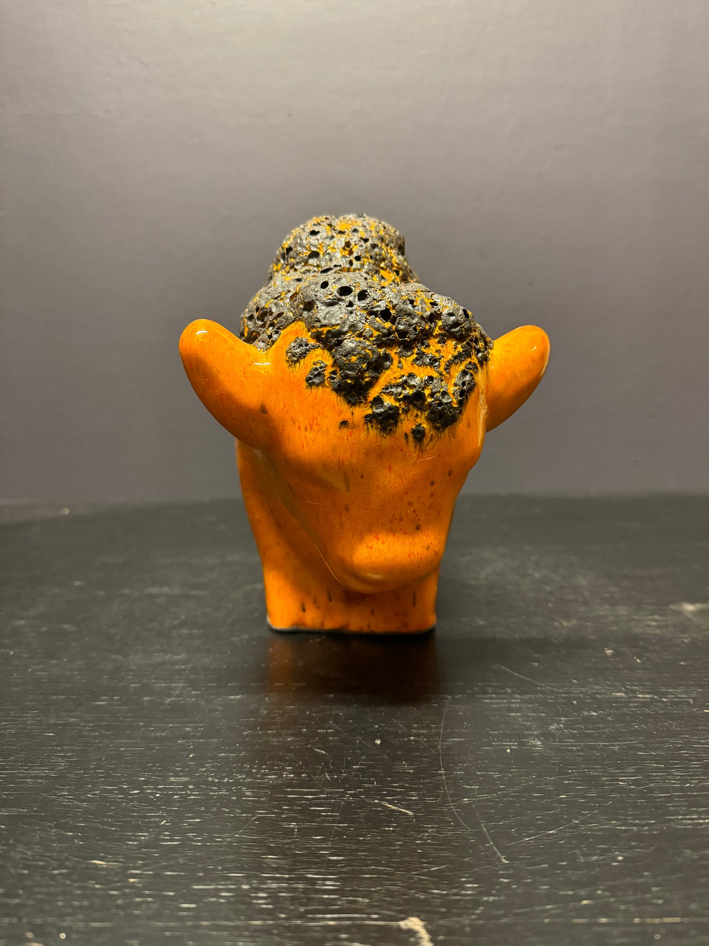 Otto Keramik Large Ceramic Bison West German Pottery Fat Lava