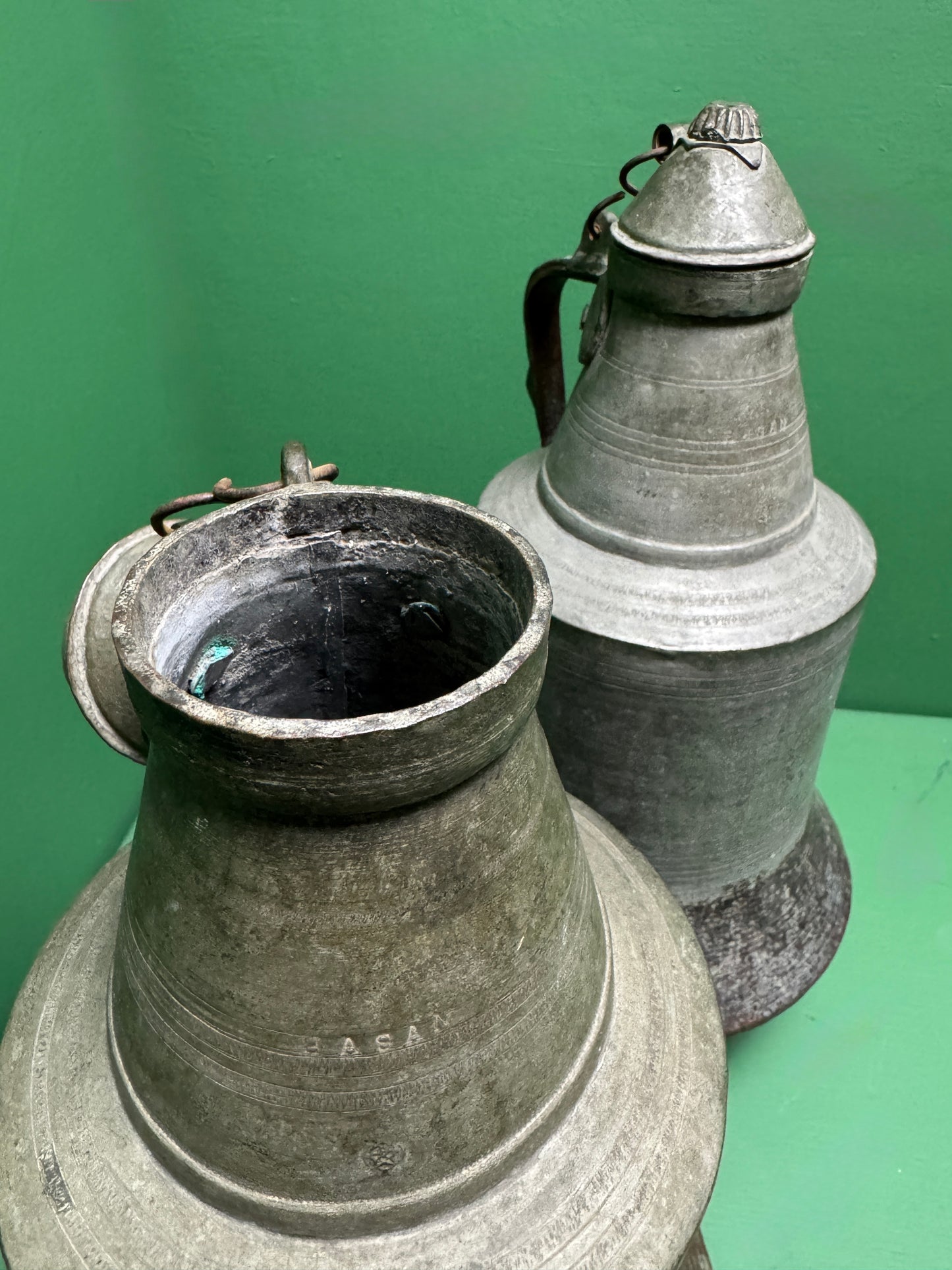 Circa 1930s Turkish Hand Beaten Copper Ablution Jugs