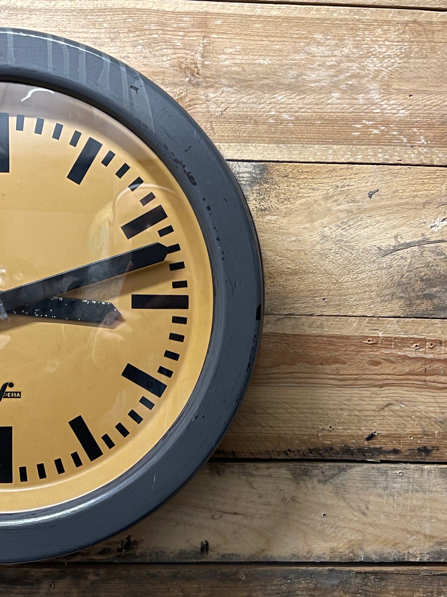 Large 1960's East German Industrial Factory Clocks By Elfema