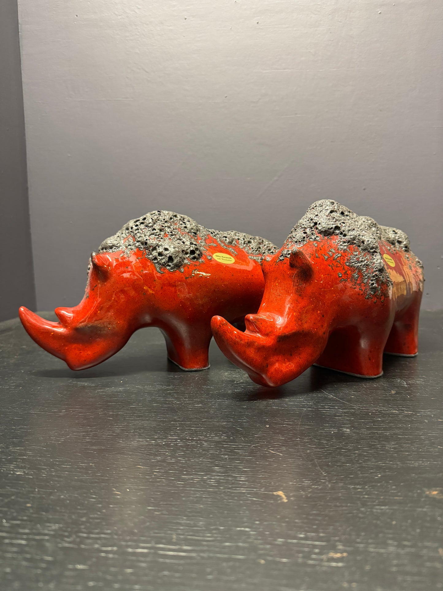 Exclusive Otto Keramik Ceramic Rhino West German Pottery Fat Lava