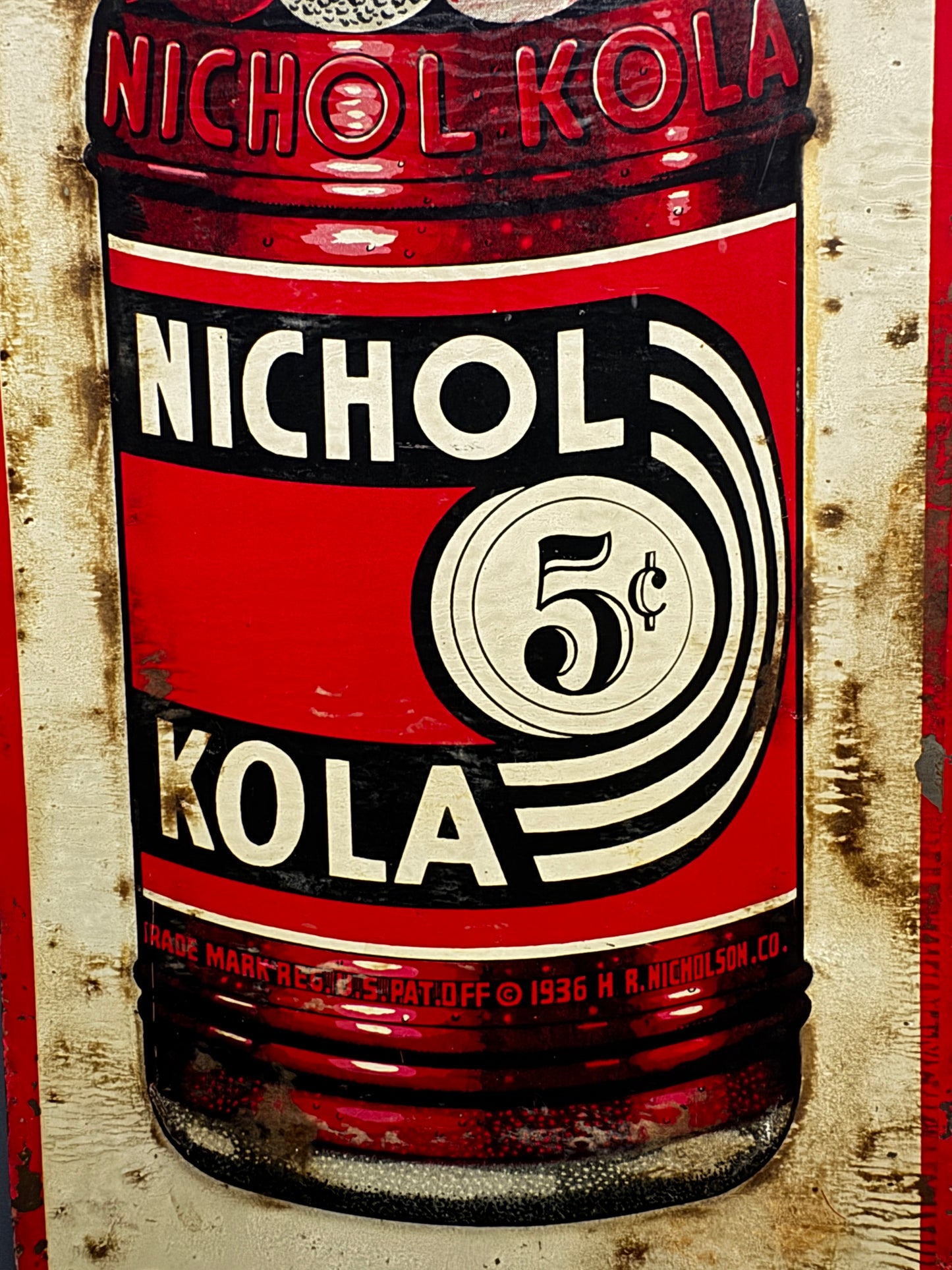 1930s Nichol Kola Embossed Tin Advertising Sign